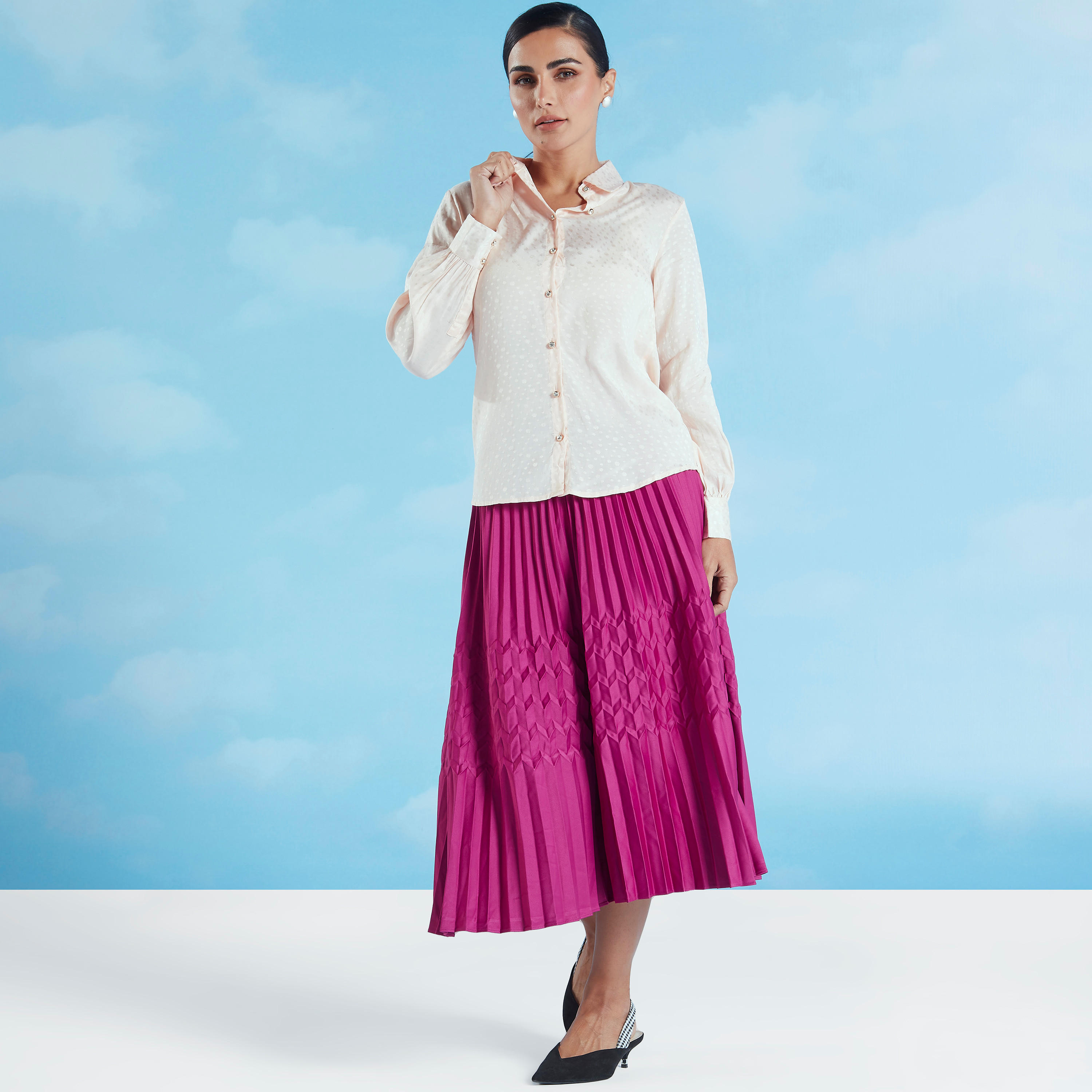 Textured Shirt with Long Sleeves and Spread Collar-women-clothing-shirtsandblouses-blouses-image-7