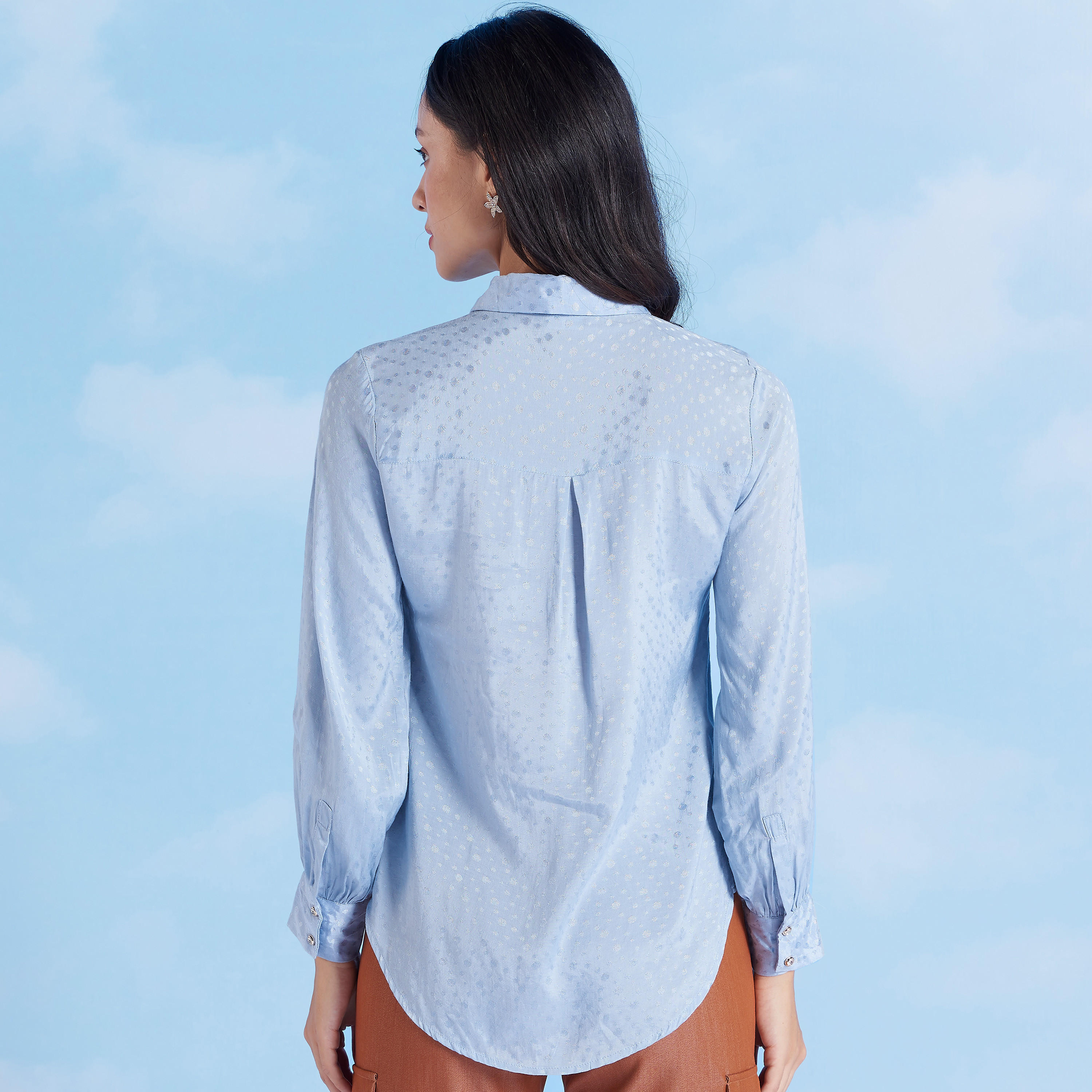 قميص بارز الملمس بياقة عاديّة وأكمام طويلة-women-clothing-shirtsandblouses-blouses-image-5