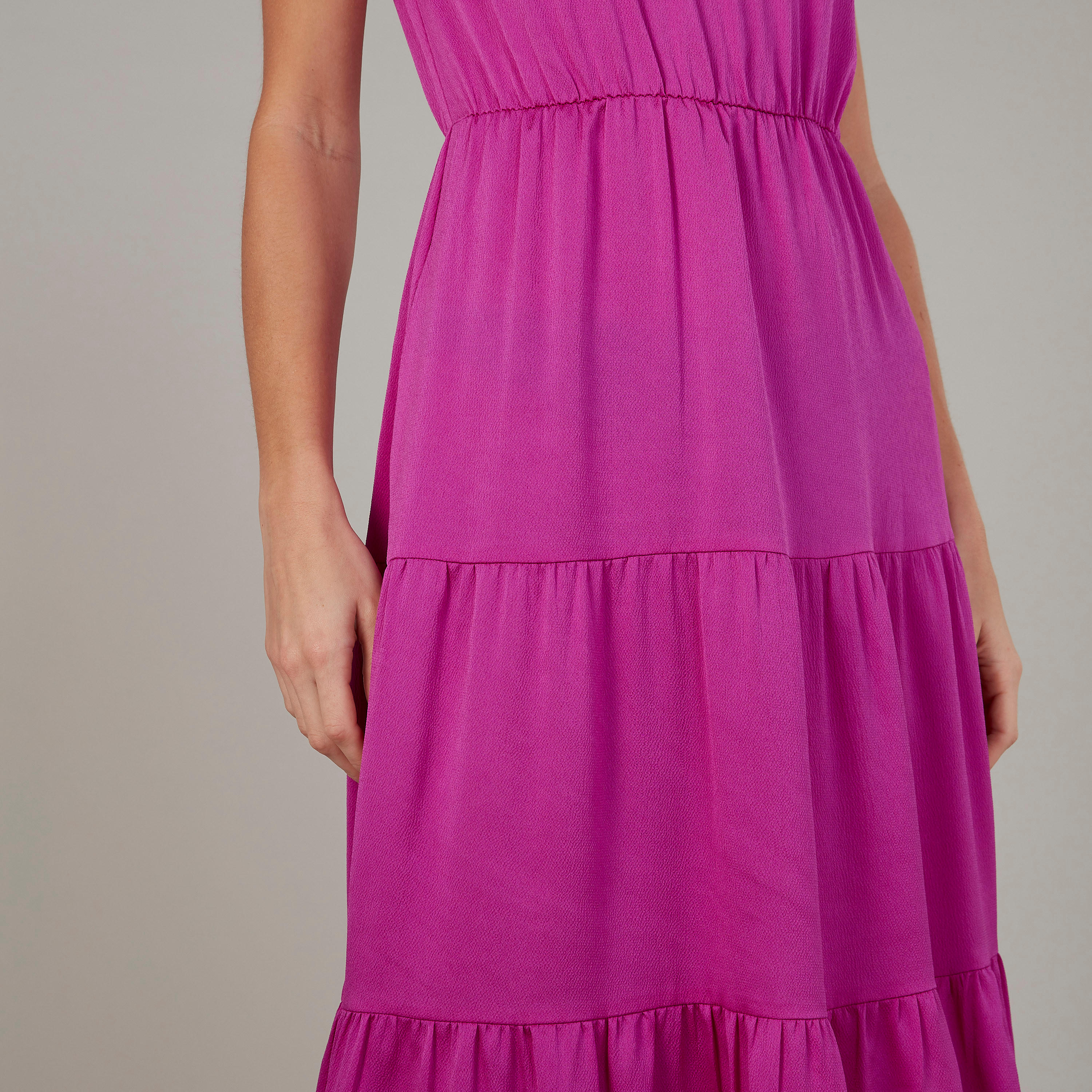 فستان مستدام سادة طويل دون أكمام وياقة هالتر-women-clothing-dresses-image-3