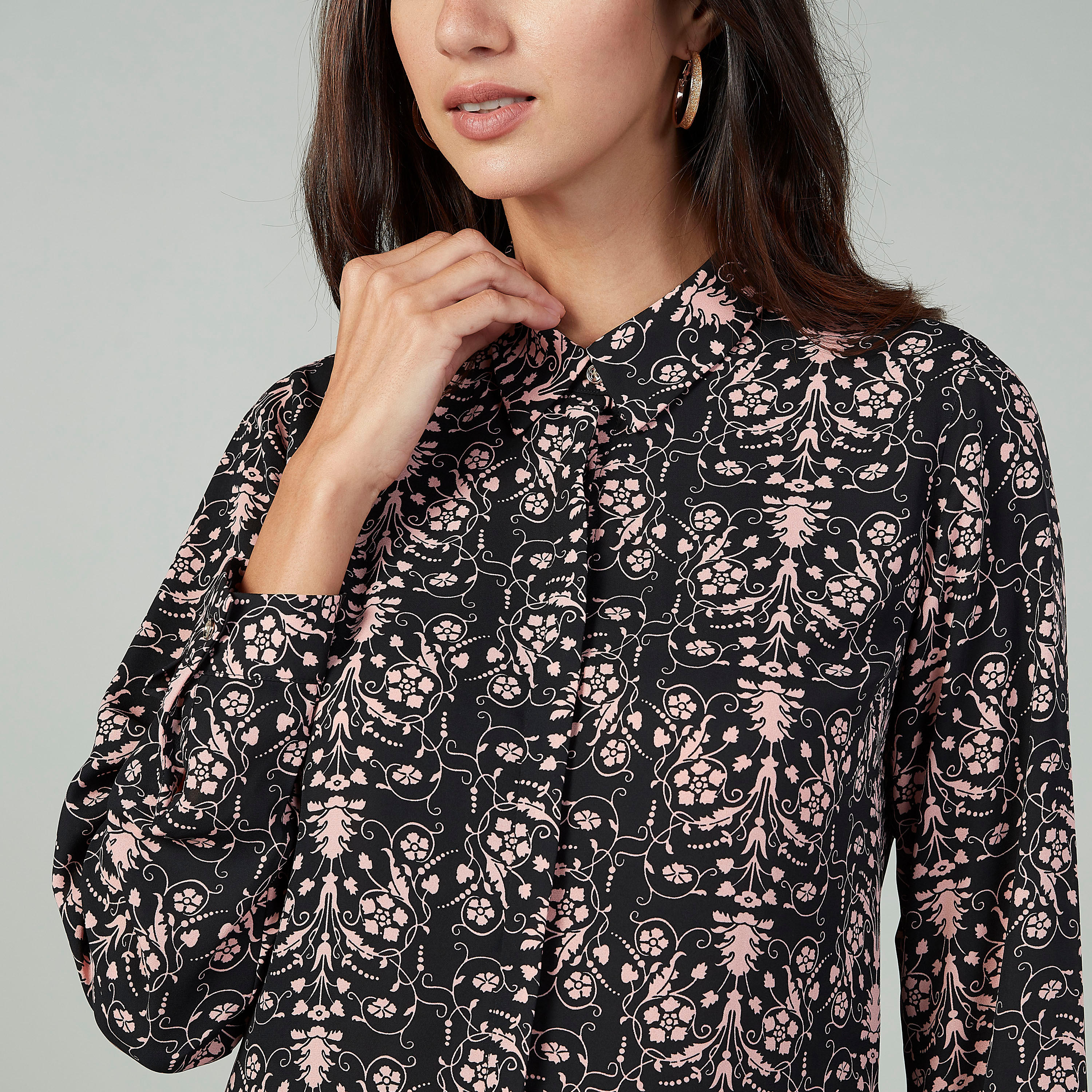 Printed Top with Long Sleeves and Spread Collar-women-clothing-shirtsandblouses-blouses-image-3