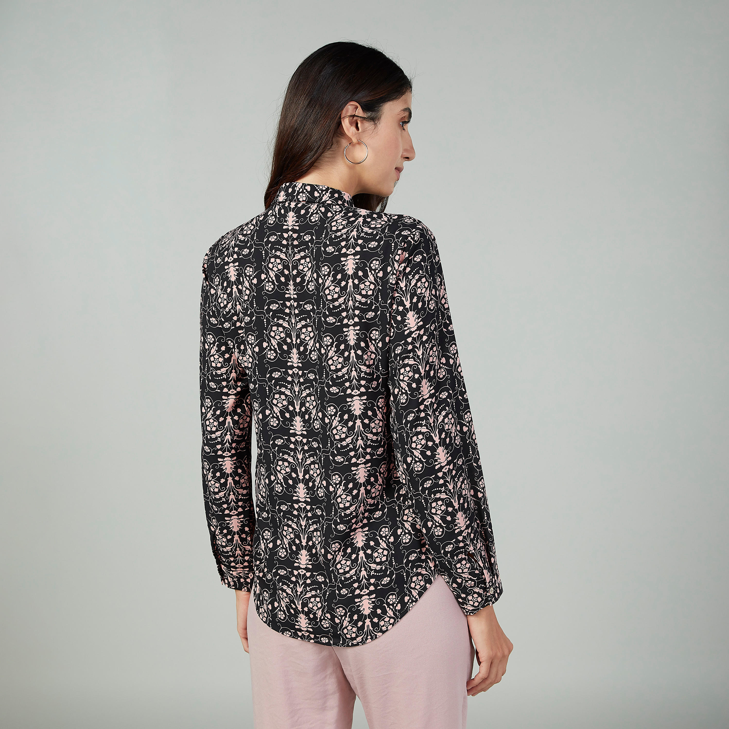 Printed Top with Long Sleeves and Spread Collar-women-clothing-shirtsandblouses-blouses-image-4