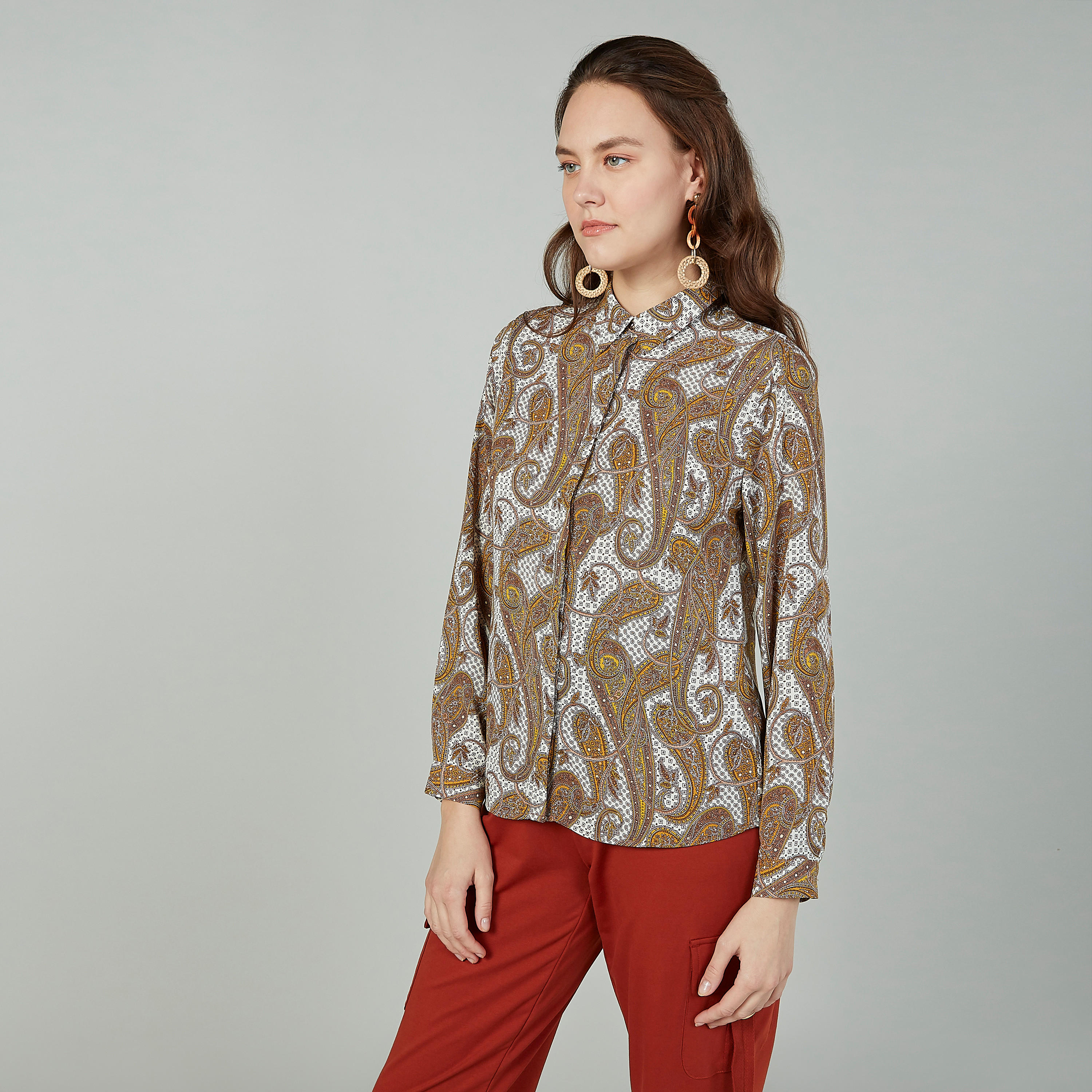 Paisley Print Collared Blouse with Long Sleeves-women-clothing-shirtsandblouses-blouses-image-1
