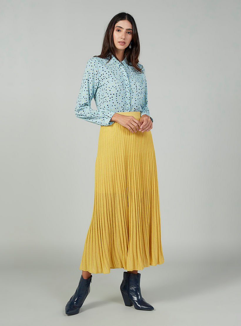 Printed Top with Long Sleeves and Spread Collar-women-clothing-shirtsandblouses-blouses-image-2