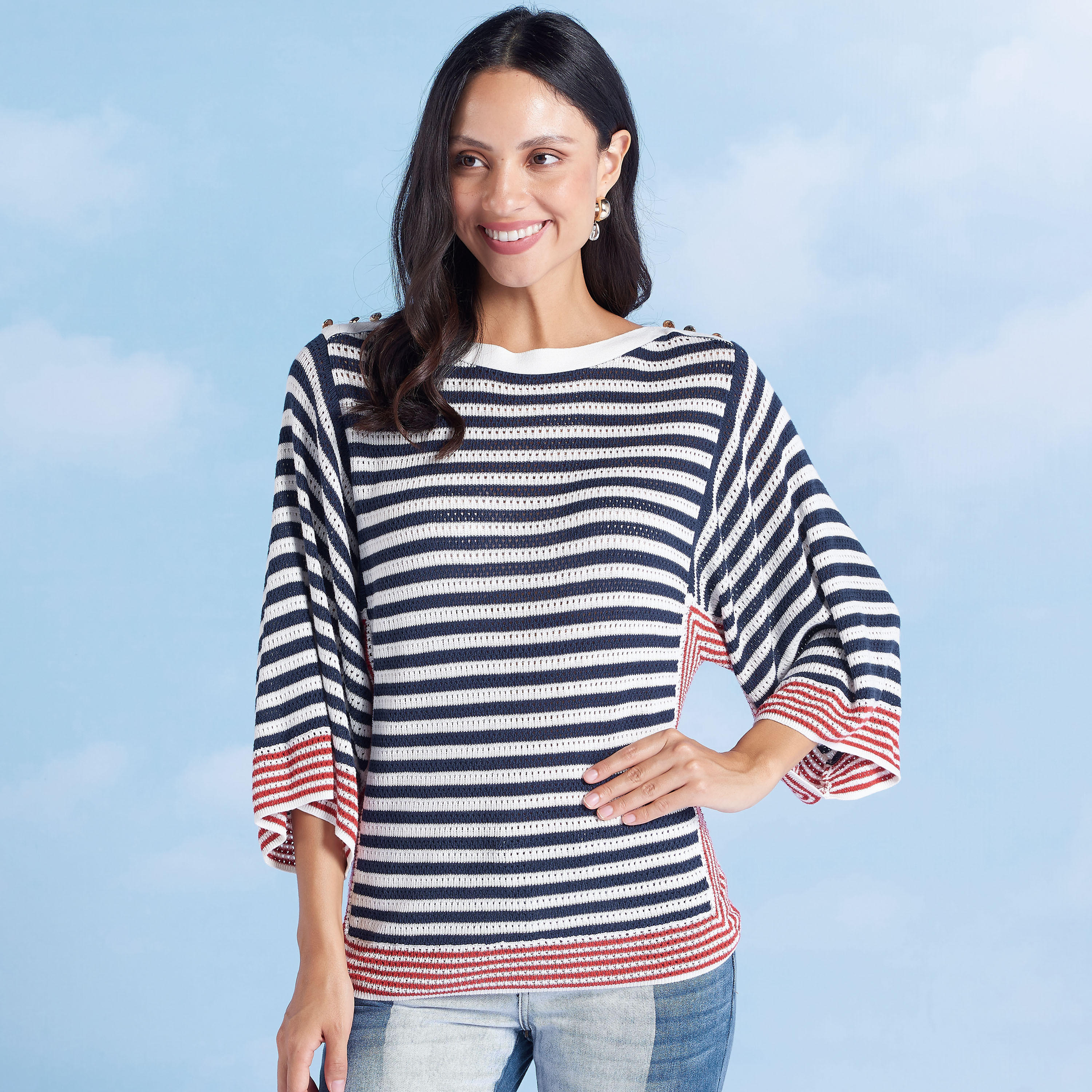 سويتر مقلّم بارز الملمس ومزين-women-clothing-cardigansandjumpers-jumpers-image-5