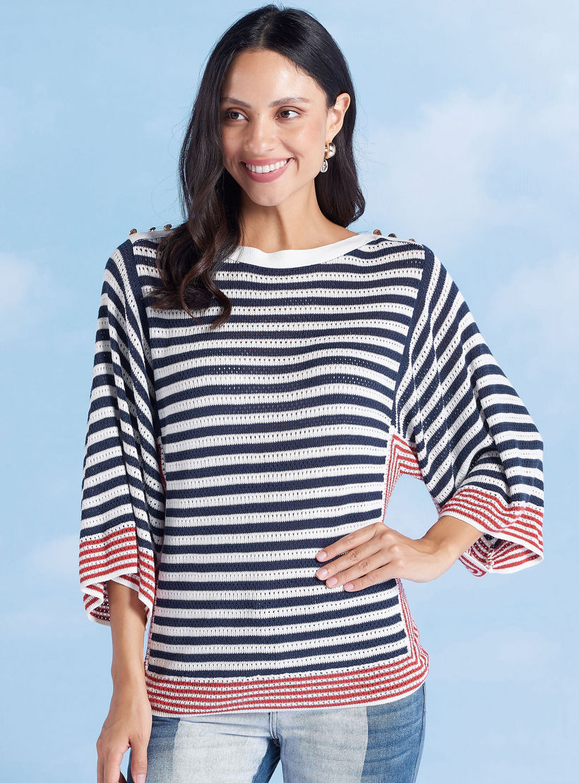 سويتر مقلّم بارز الملمس ومزين-women-clothing-cardigansandjumpers-jumpers-image-5
