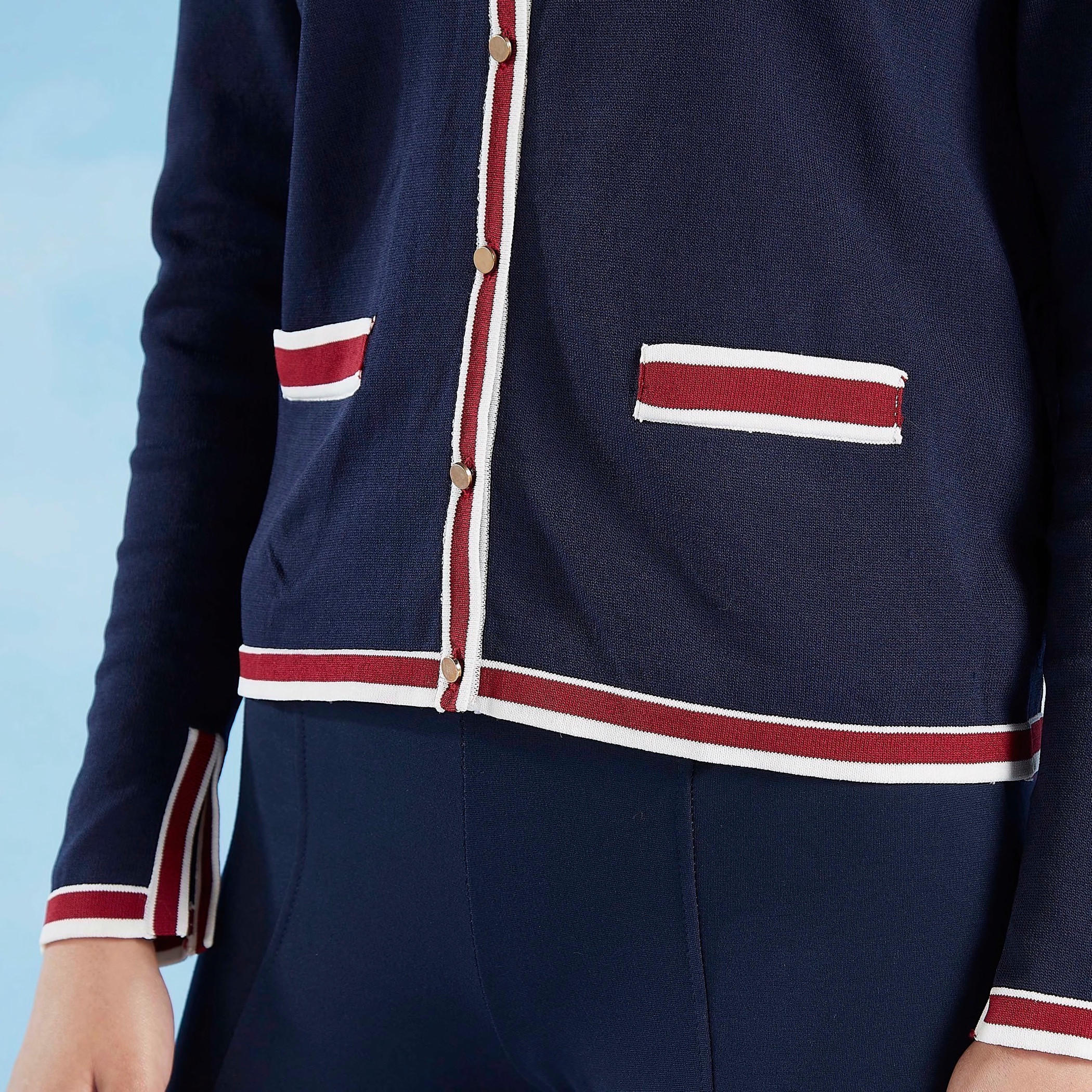 كارديجان سليم بارزة الملمس بياقة مستديرة وأكمام طويلة-women-winterwear-hoodiesandsweatshirts-sweatshirts-image-3
