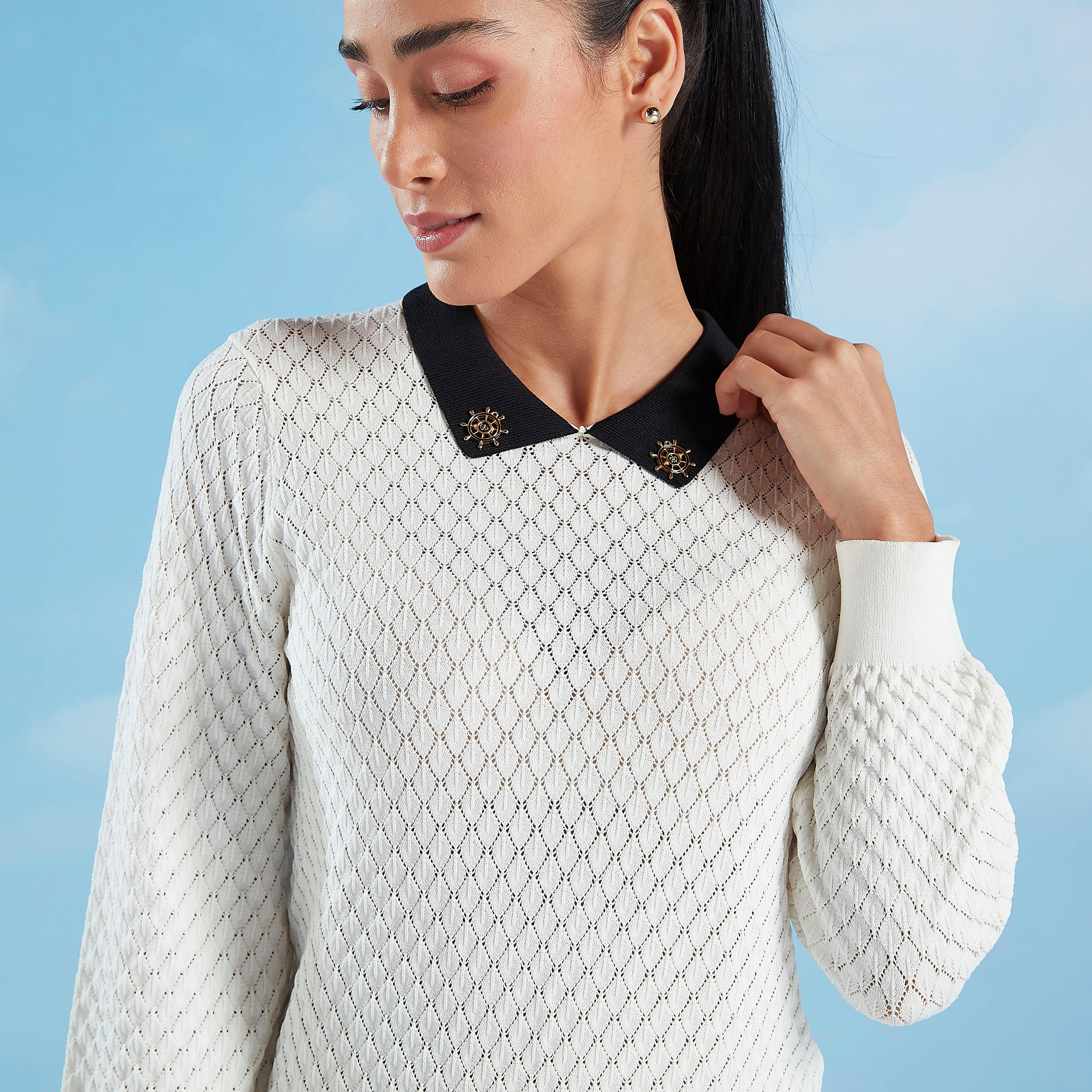 كنزة بارزة الملمس بياقة عاديّة وأكمام طويلة-women-clothing-cardigansandjumpers-jumpers-image-4