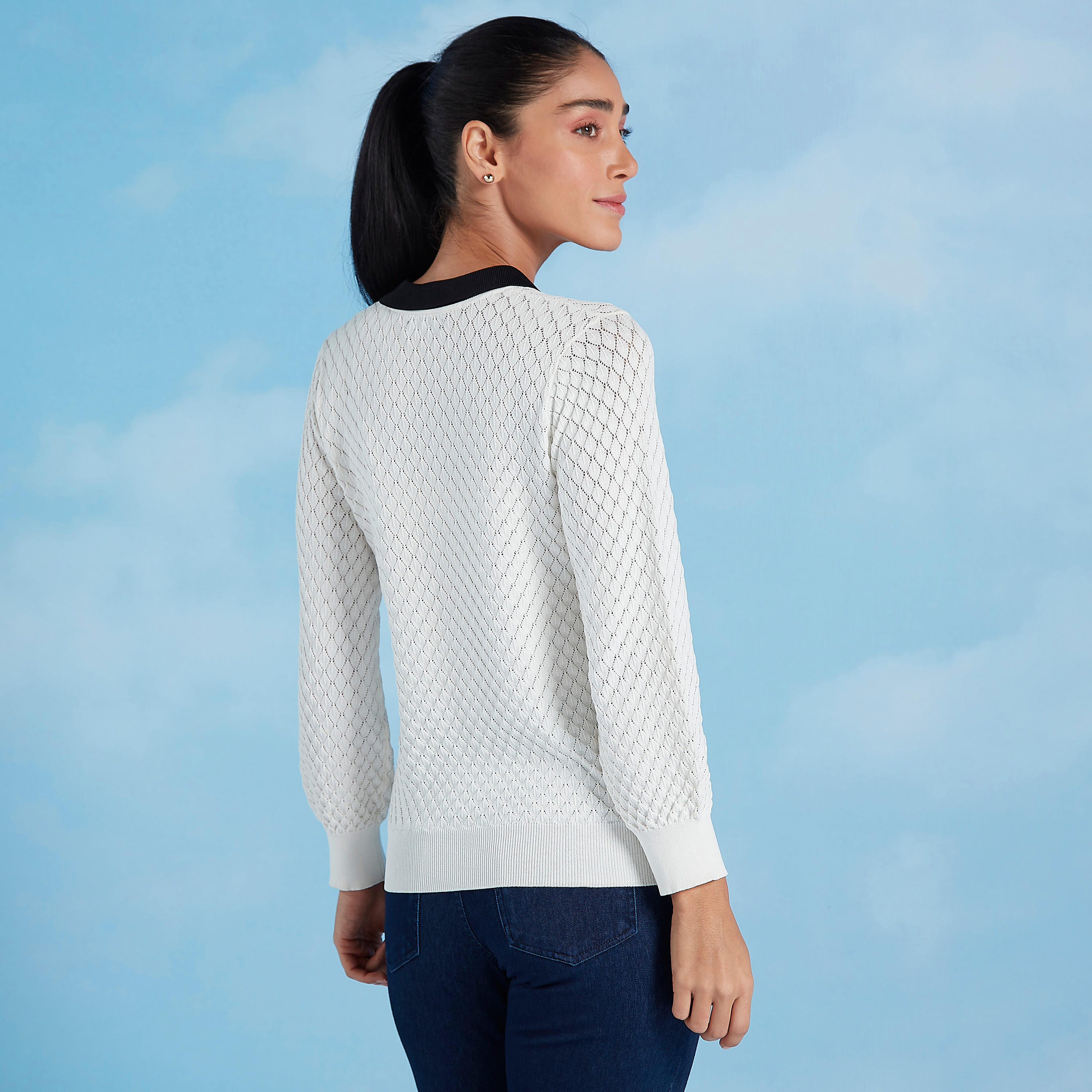 كنزة بارزة الملمس بياقة عاديّة وأكمام طويلة-women-clothing-cardigansandjumpers-jumpers-image-5