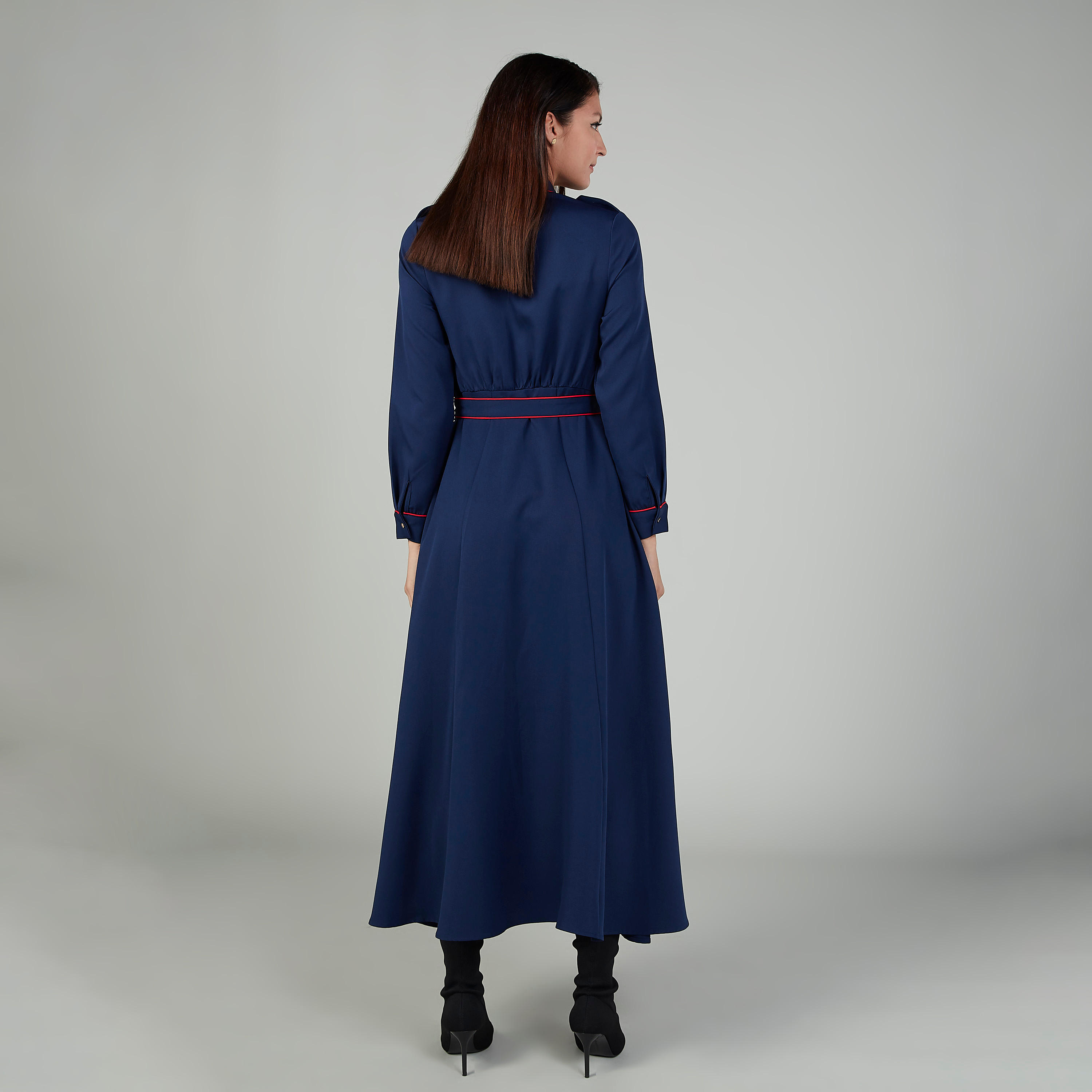 فستان قميص طويل سادة بأكمام طويلة وجيوب-women-clothing-dresses-image-4
