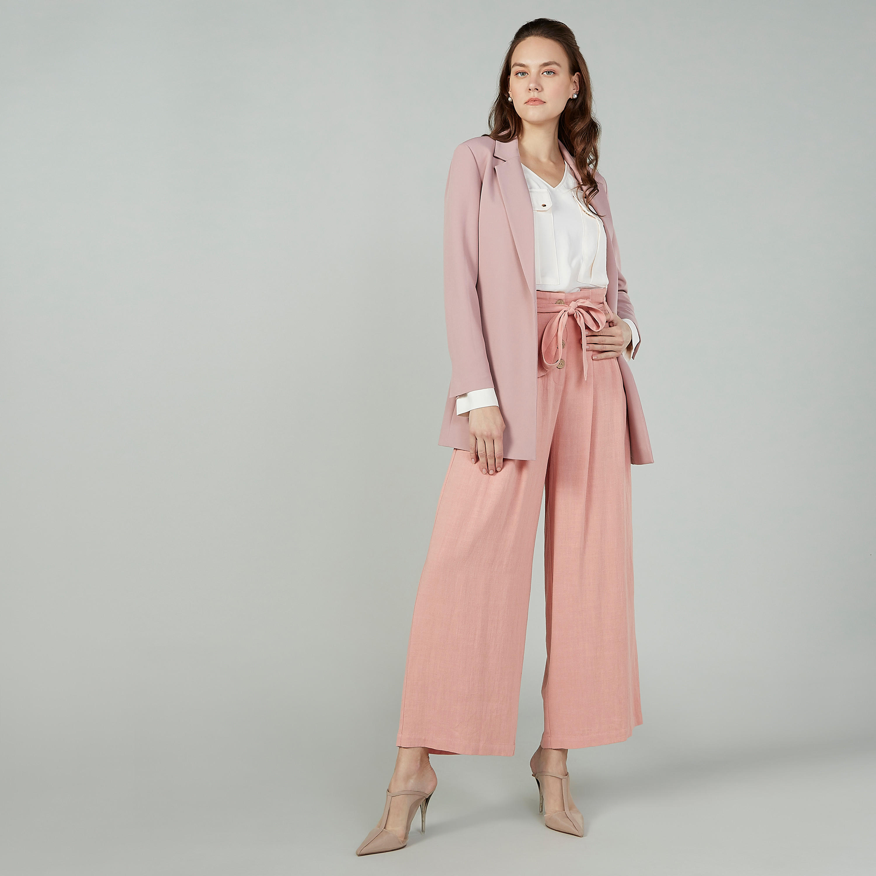 جاكيت بليزر سادة مع أربطة-women-clothing-coatsandjackets-blazers-image-2