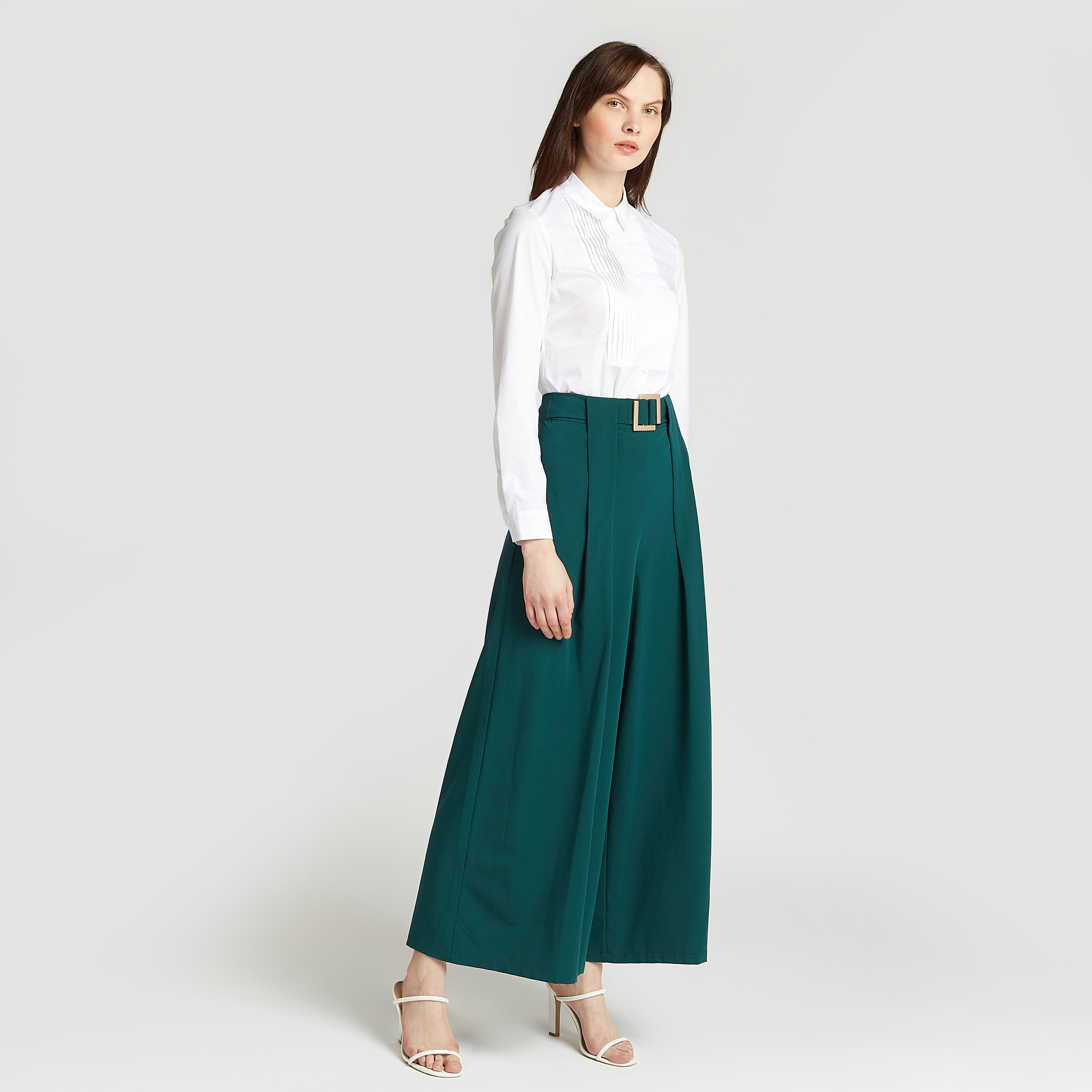 قميص سادة بأكمام طويلة وتفاصيل ثنايا-women-clothing-shirtsandblouses-shirts-image-2