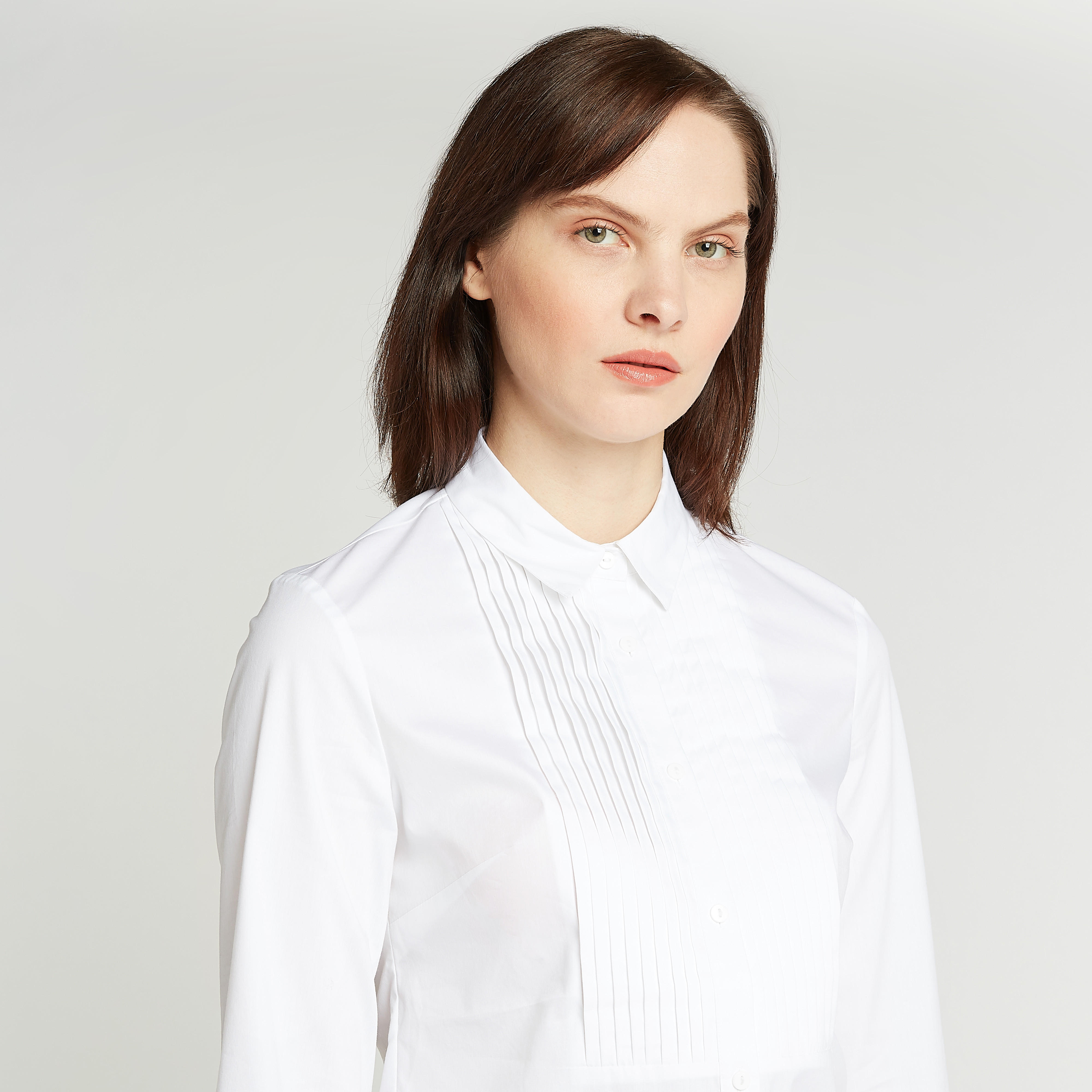 قميص سادة بأكمام طويلة وتفاصيل ثنايا-women-clothing-shirtsandblouses-shirts-image-3