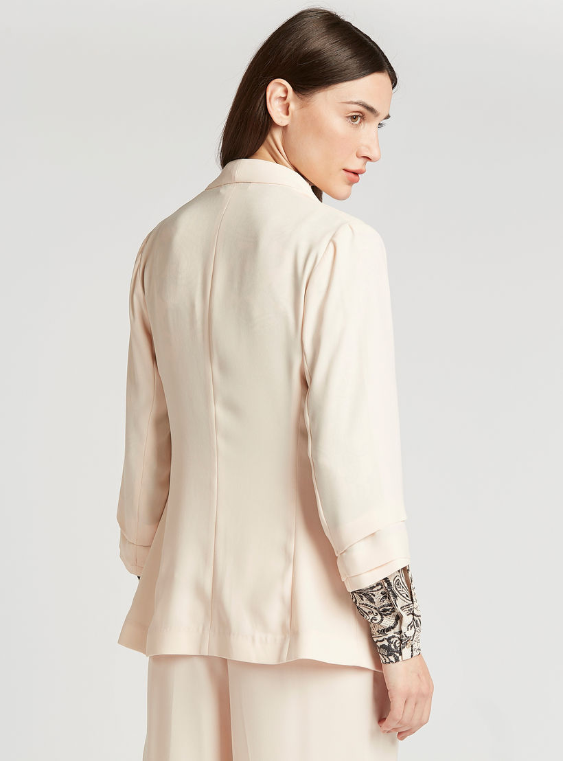 Slim Fit Solid Blazer with 3/4 Sleeves-women-clothing-coatsandjackets-blazers-image-4