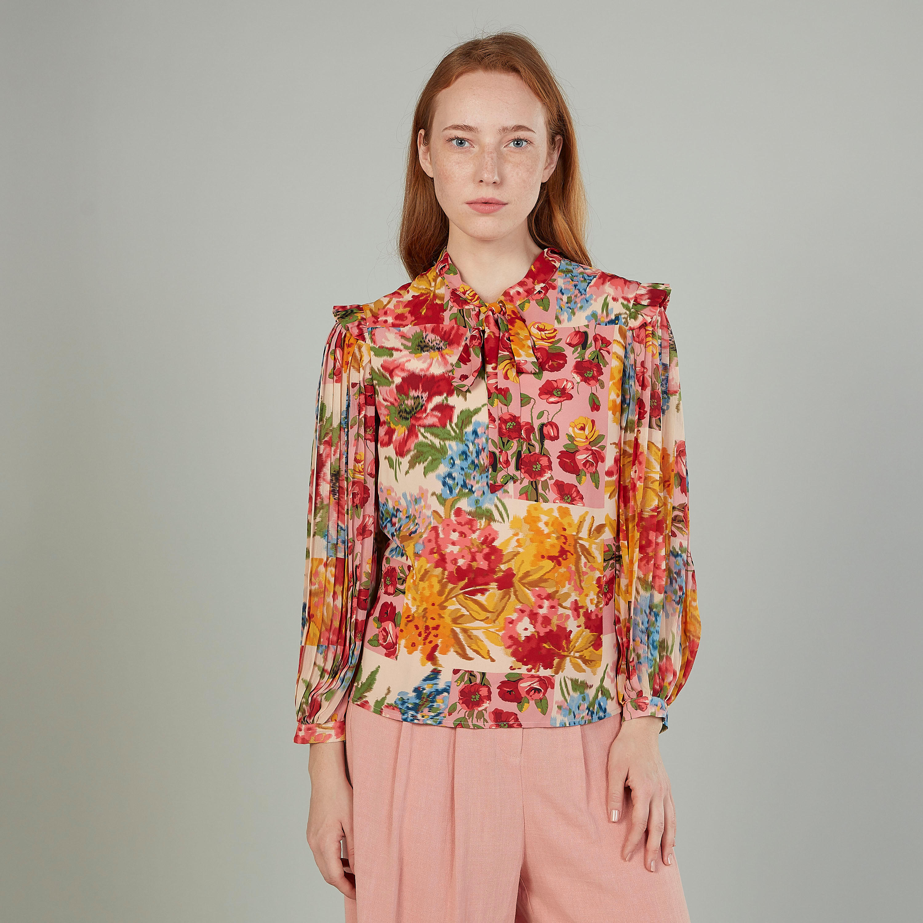 بلوزة بأكمام طويلة وربطة عنق وطبعات-women-clothing-shirtsandblouses-blouses-image-1