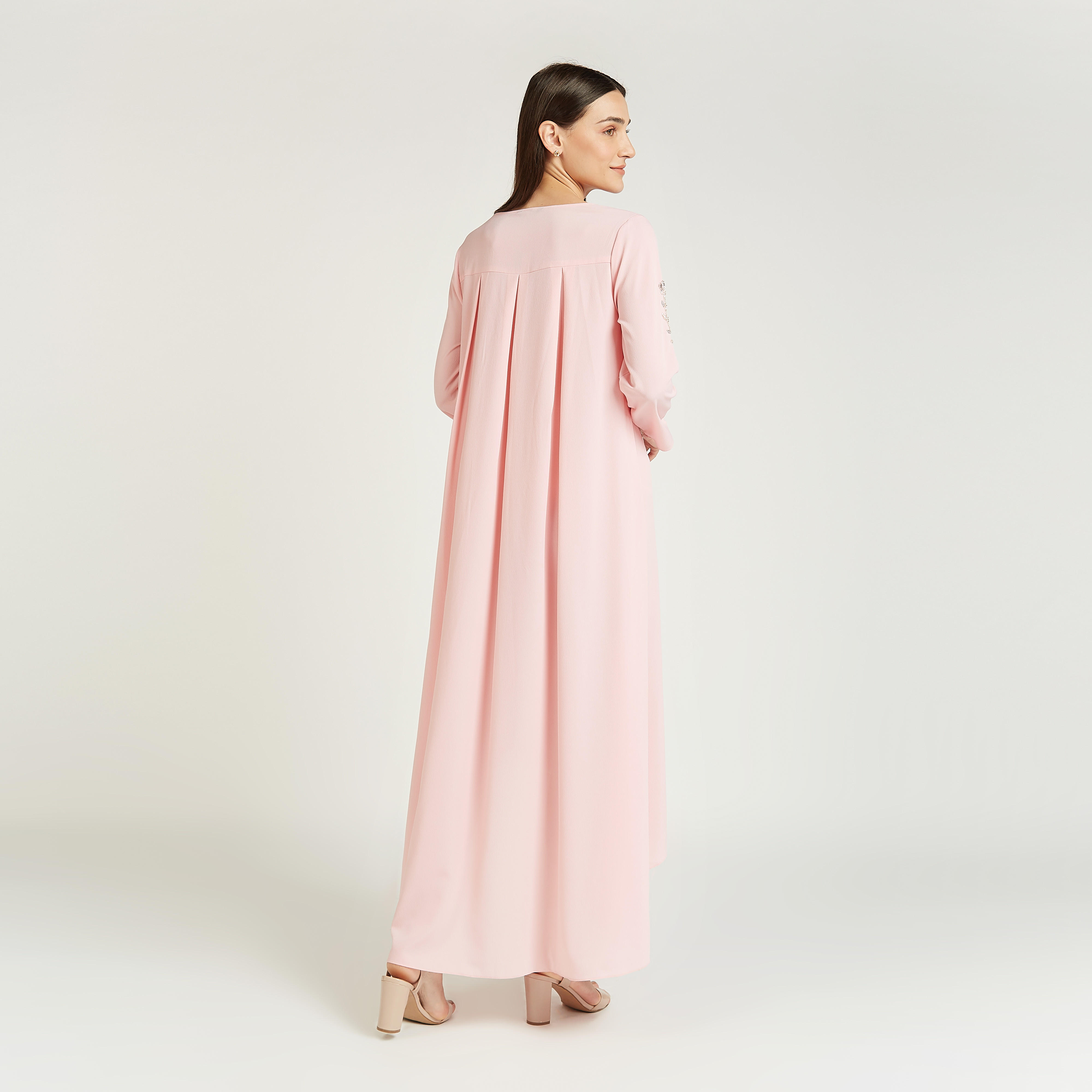 فستان ميدي مزيّن بأكمام طويلة وحواف غير مستوية-women-clothing-dresses-image-4