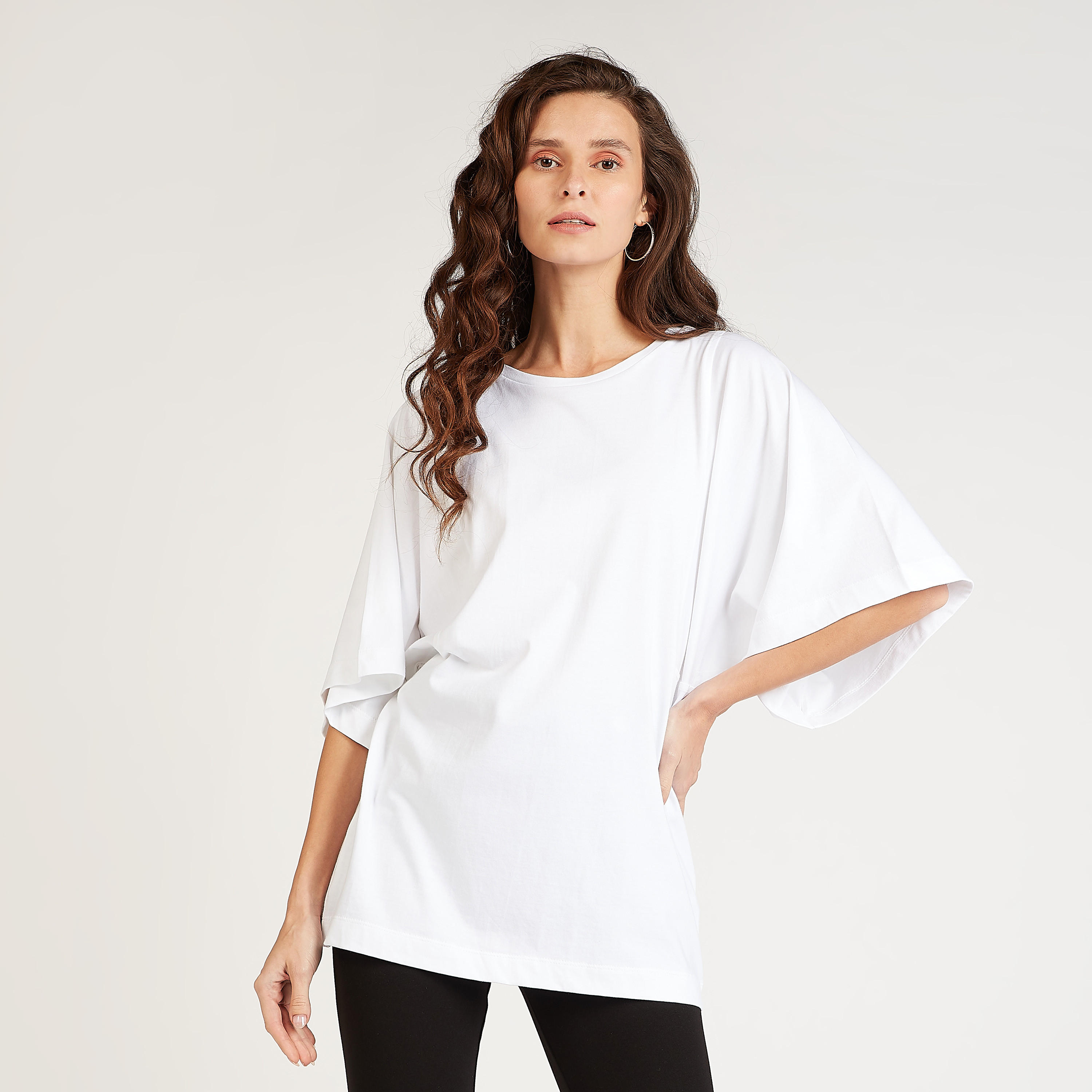 بلوزة سادة بياقة ضيقة وأكمام واسعة-women-clothing-shirtsandblouses-blouses-image-6