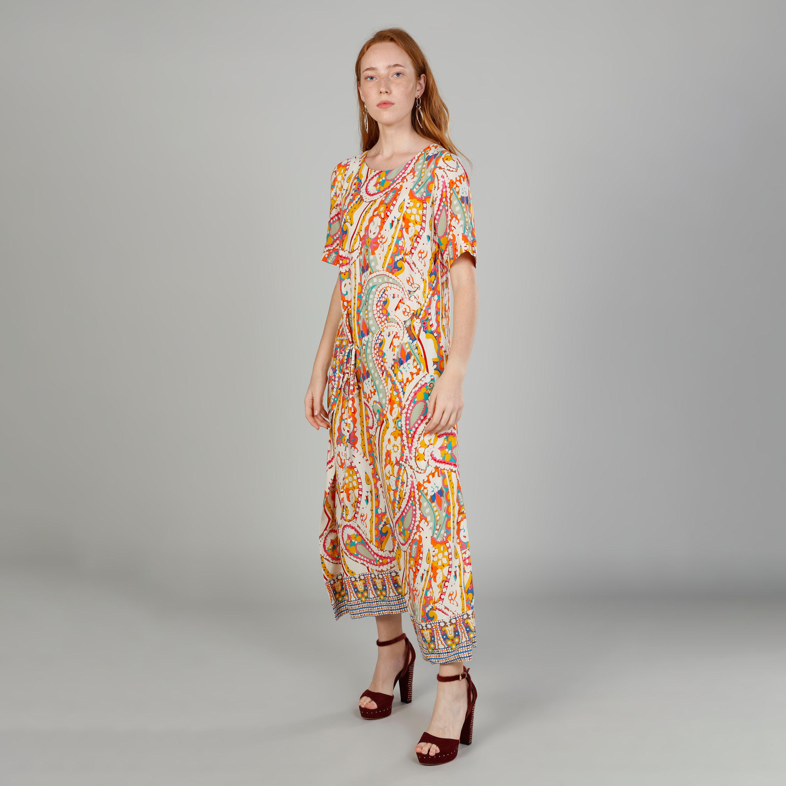 فستان إيه لاين طويل بأكمام قصيرة وتفاصيل جيب وطبعات-women-clothing-dresses-image-1