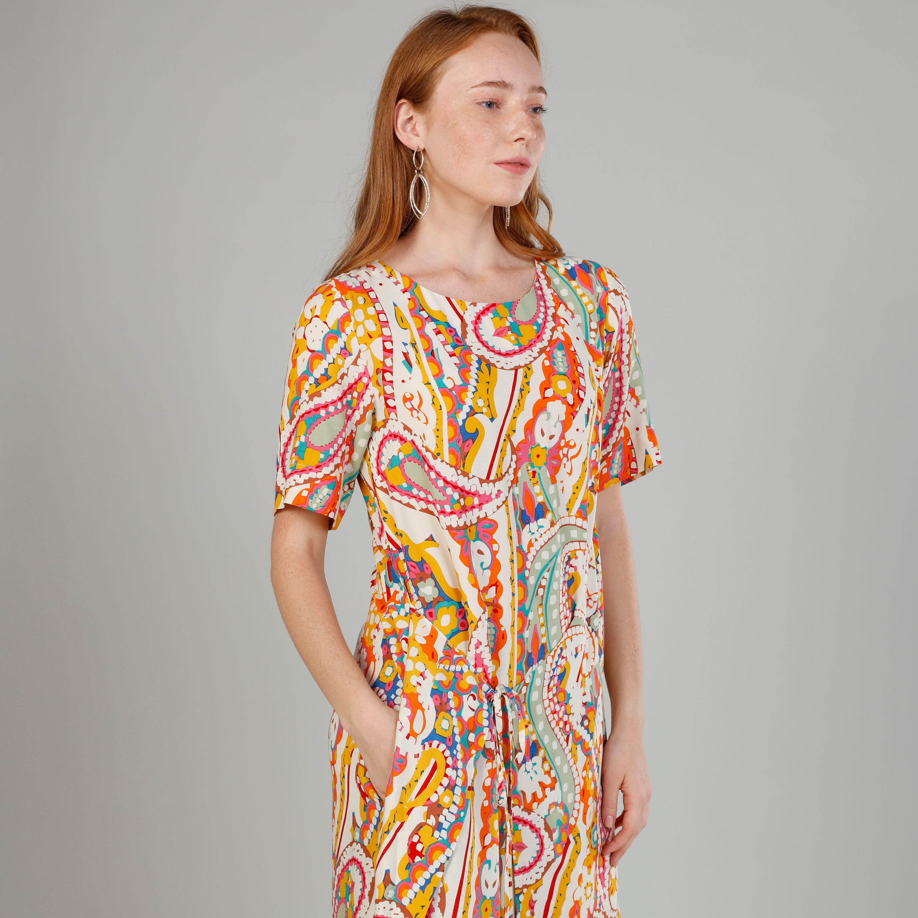 فستان إيه لاين طويل بأكمام قصيرة وتفاصيل جيب وطبعات-women-clothing-dresses-image-3