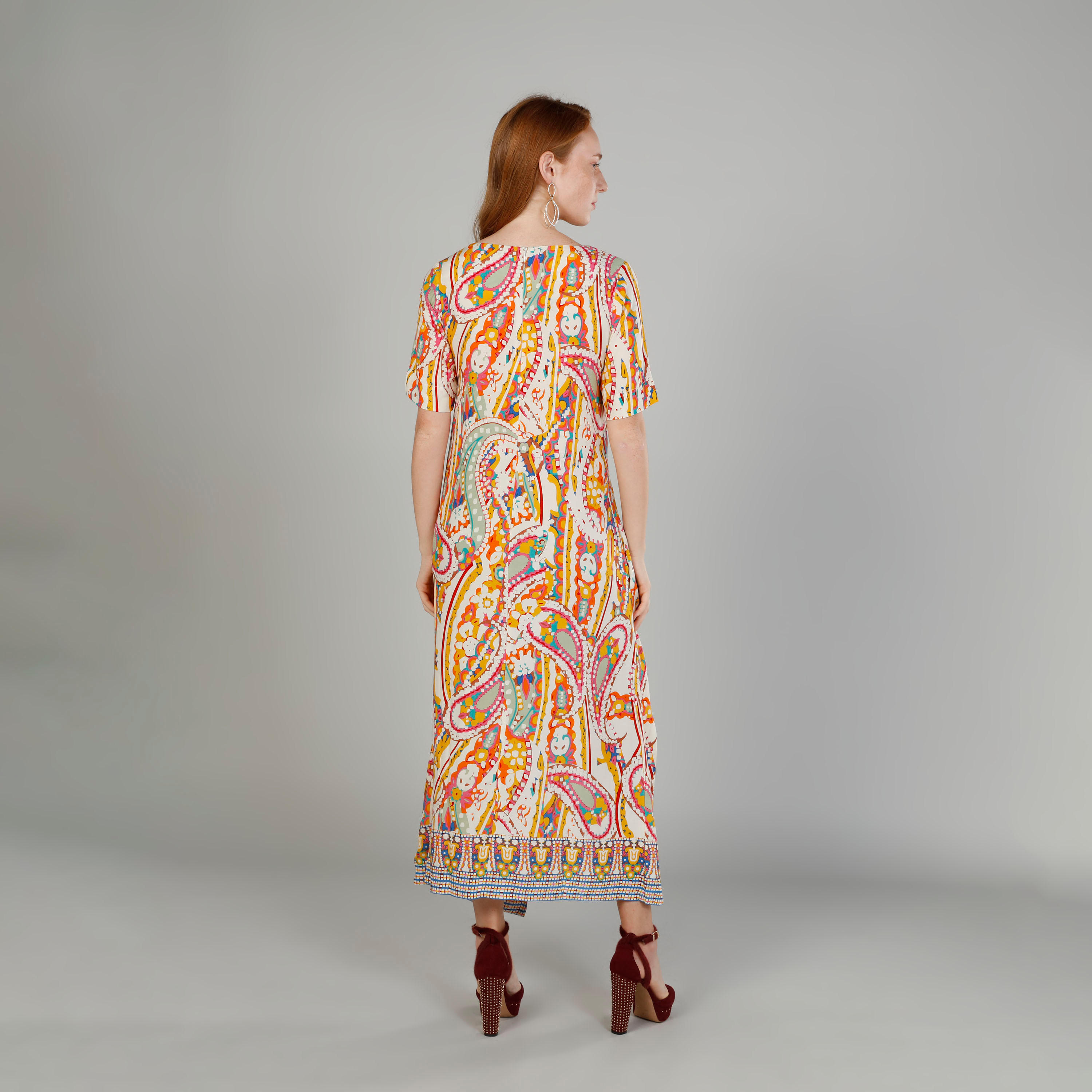 فستان إيه لاين طويل بأكمام قصيرة وتفاصيل جيب وطبعات-women-clothing-dresses-image-4