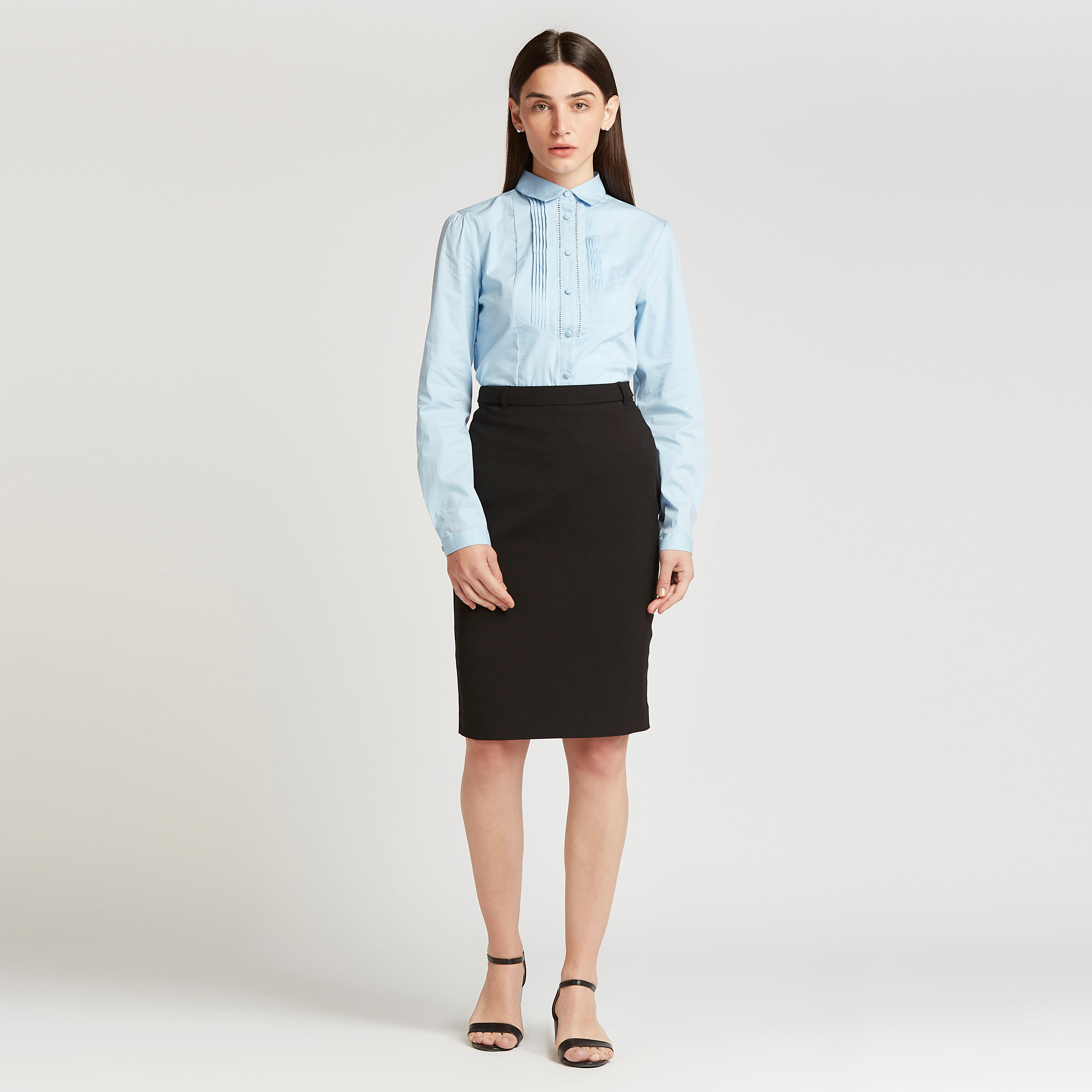 تنّورة ضيّقة ميدي سادة بسحّاب إغلاق-women-clothing-bottoms-skirts-image-4