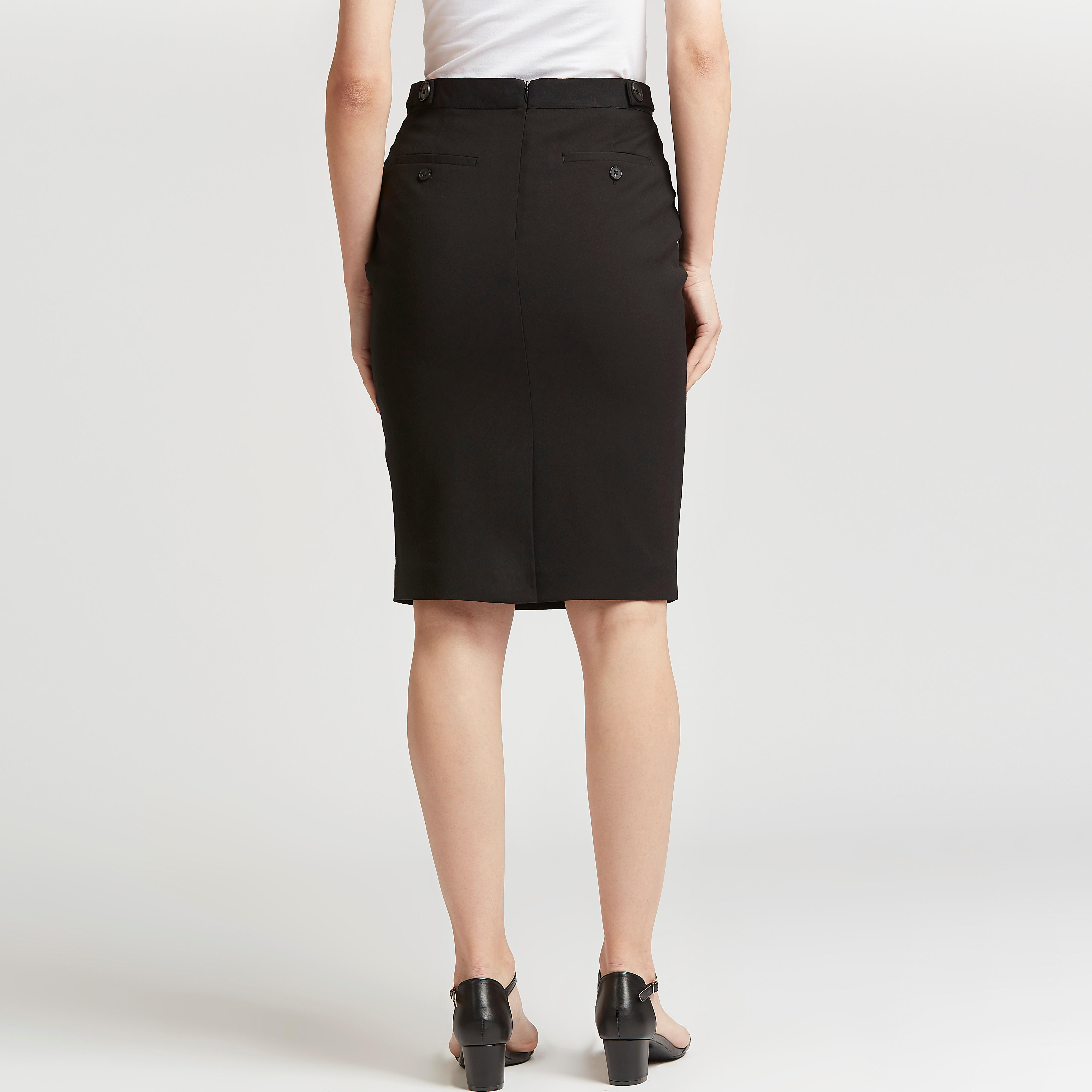 تنّورة ضيّقة ميدي سادة بسحّاب إغلاق-women-clothing-bottoms-skirts-image-2