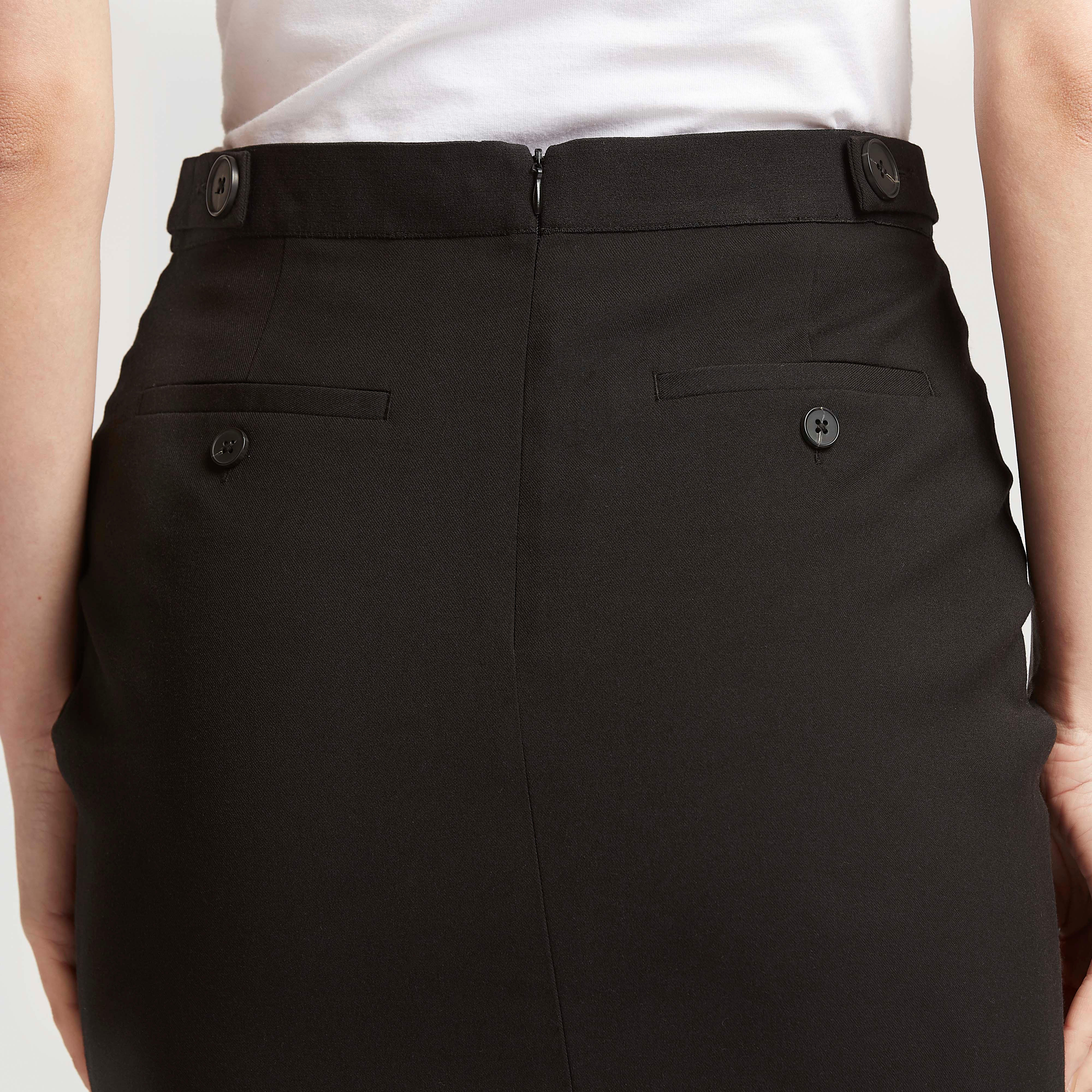 تنّورة ضيّقة ميدي سادة بسحّاب إغلاق-women-clothing-bottoms-skirts-image-1