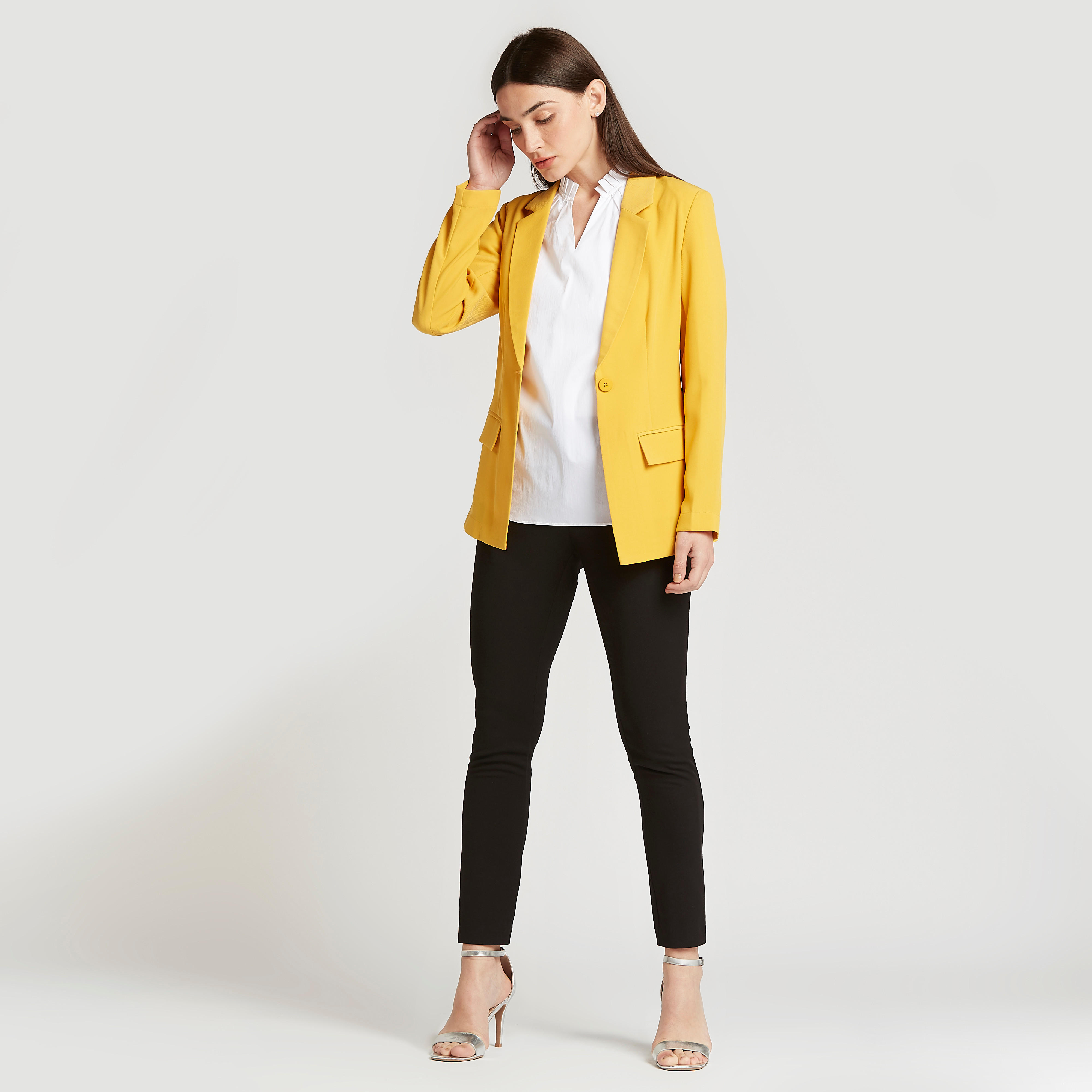 بلوزة سادة بياقة V وأكمام قصيرة-women-clothing-shirtsandblouses-blouses-image-2