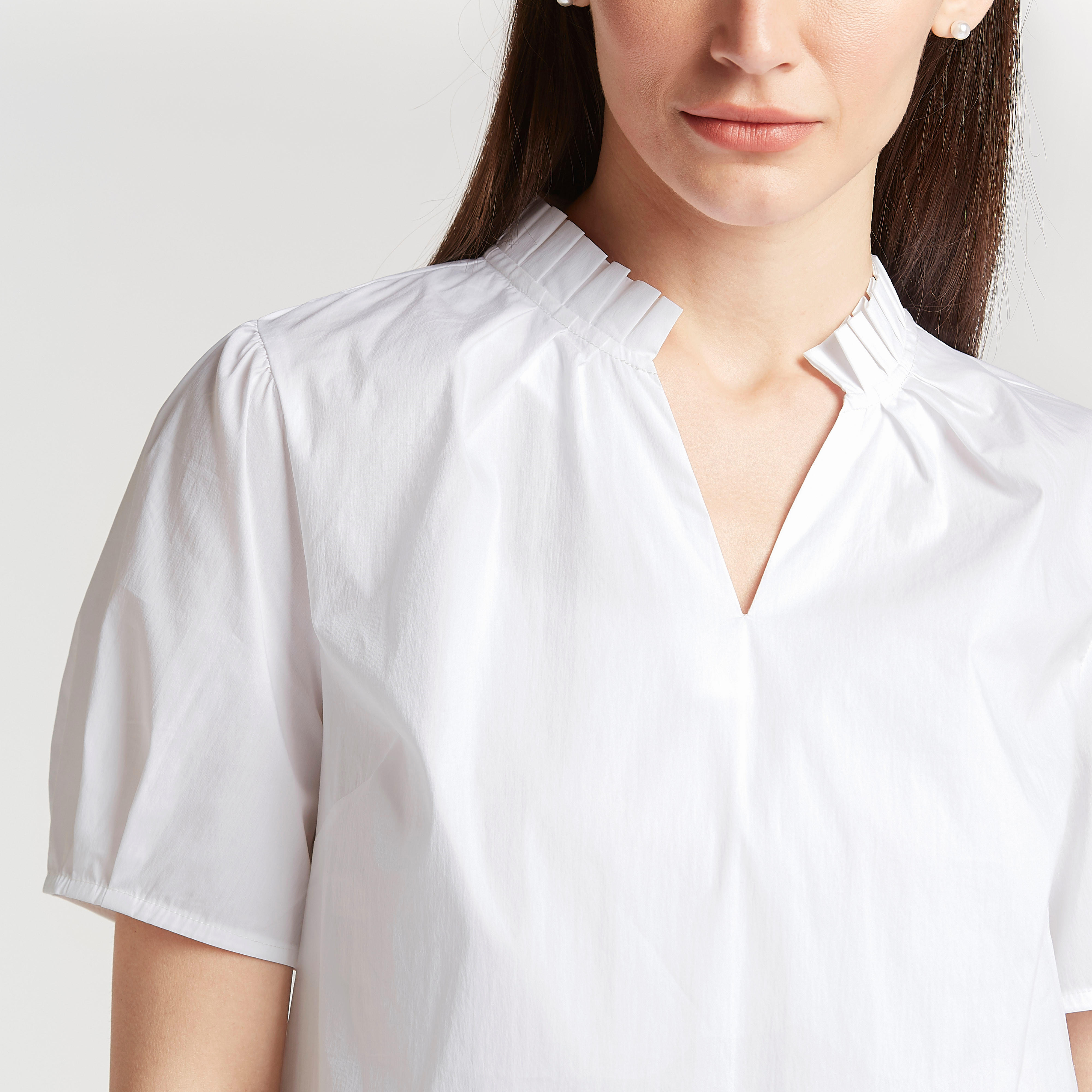 بلوزة سادة بياقة V وأكمام قصيرة-women-clothing-shirtsandblouses-blouses-image-3