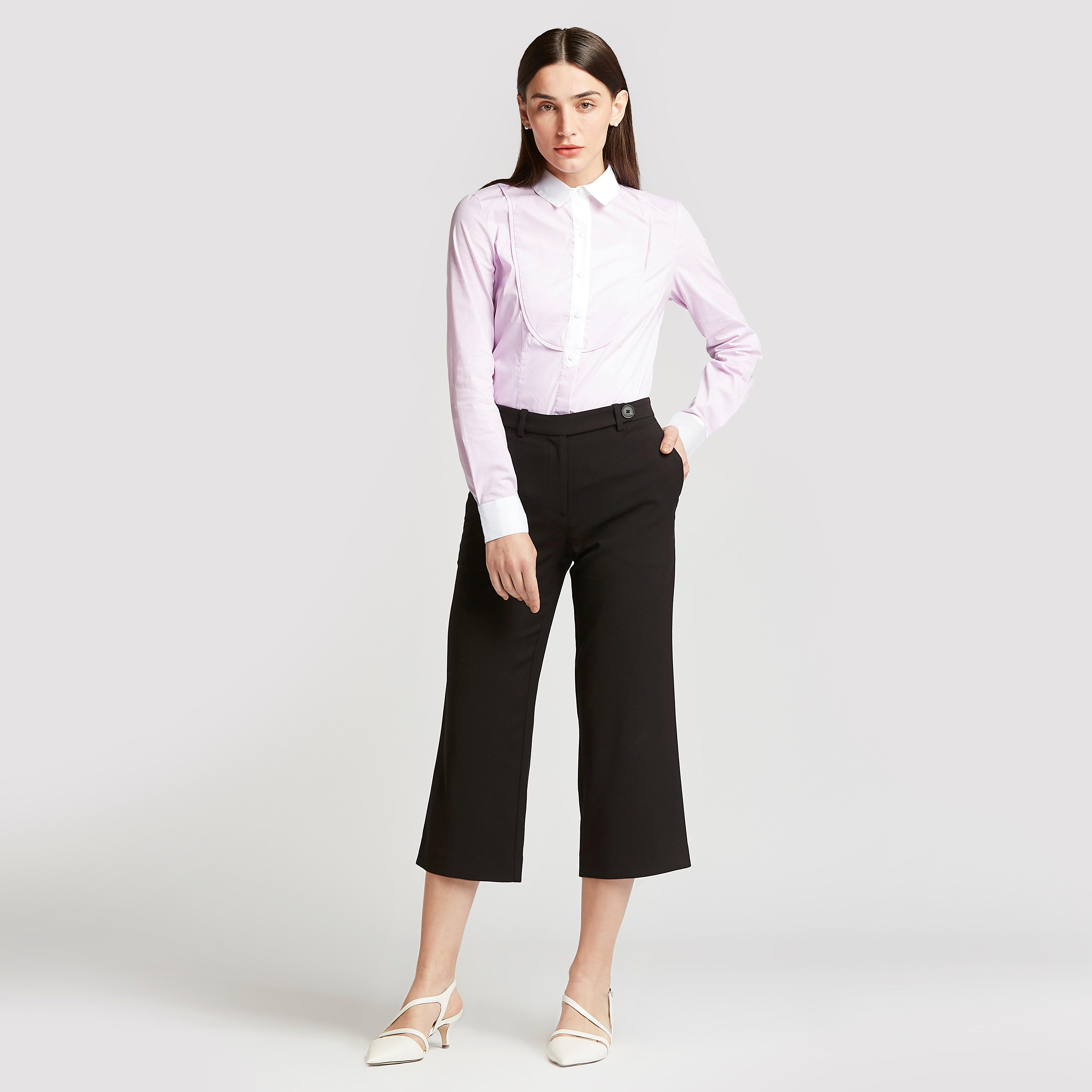 قميص سادة بياقة عاديّة وأكمام طويلة-women-clothing-shirtsandblouses-shirts-image-4