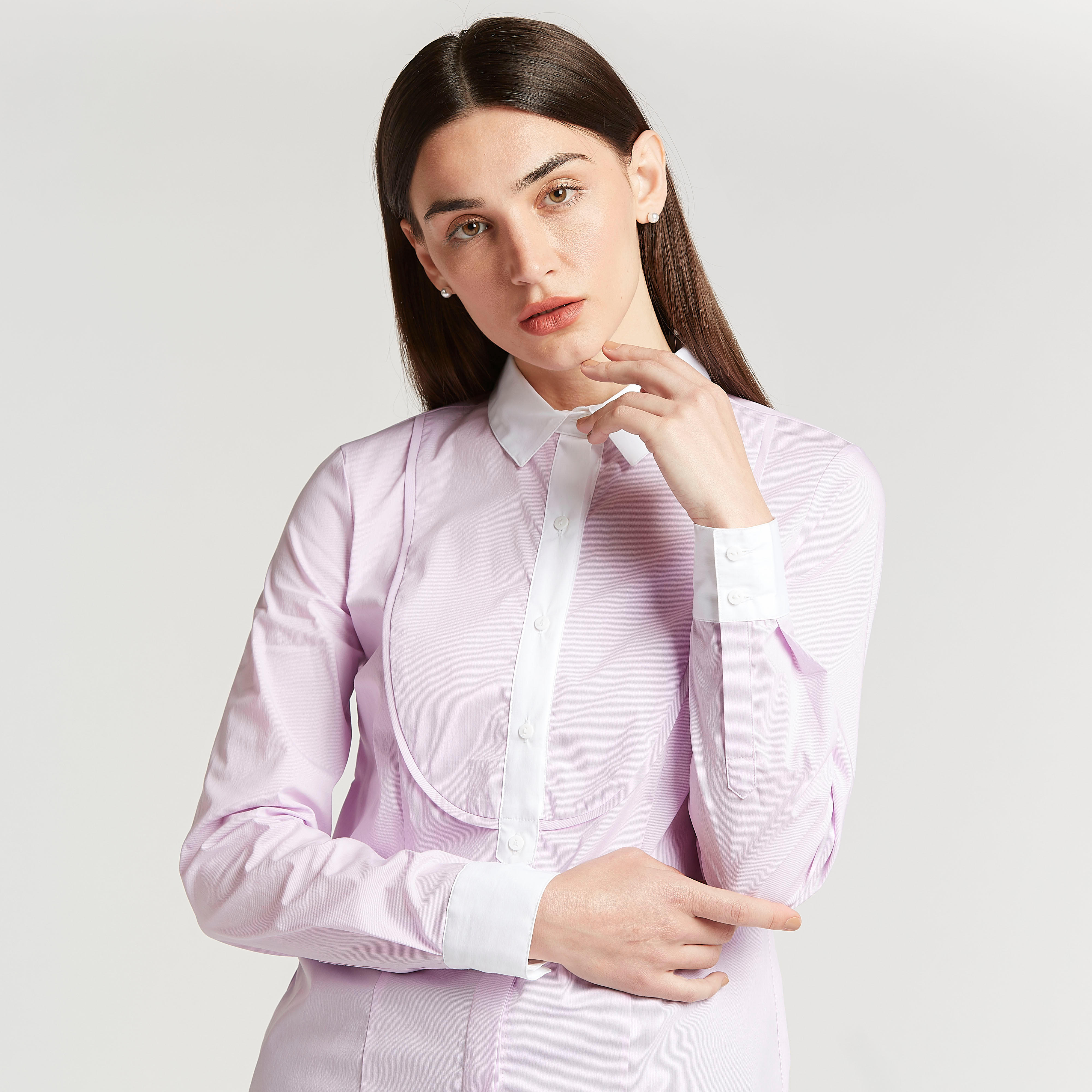 قميص سادة بياقة عاديّة وأكمام طويلة-women-clothing-shirtsandblouses-shirts-image-3