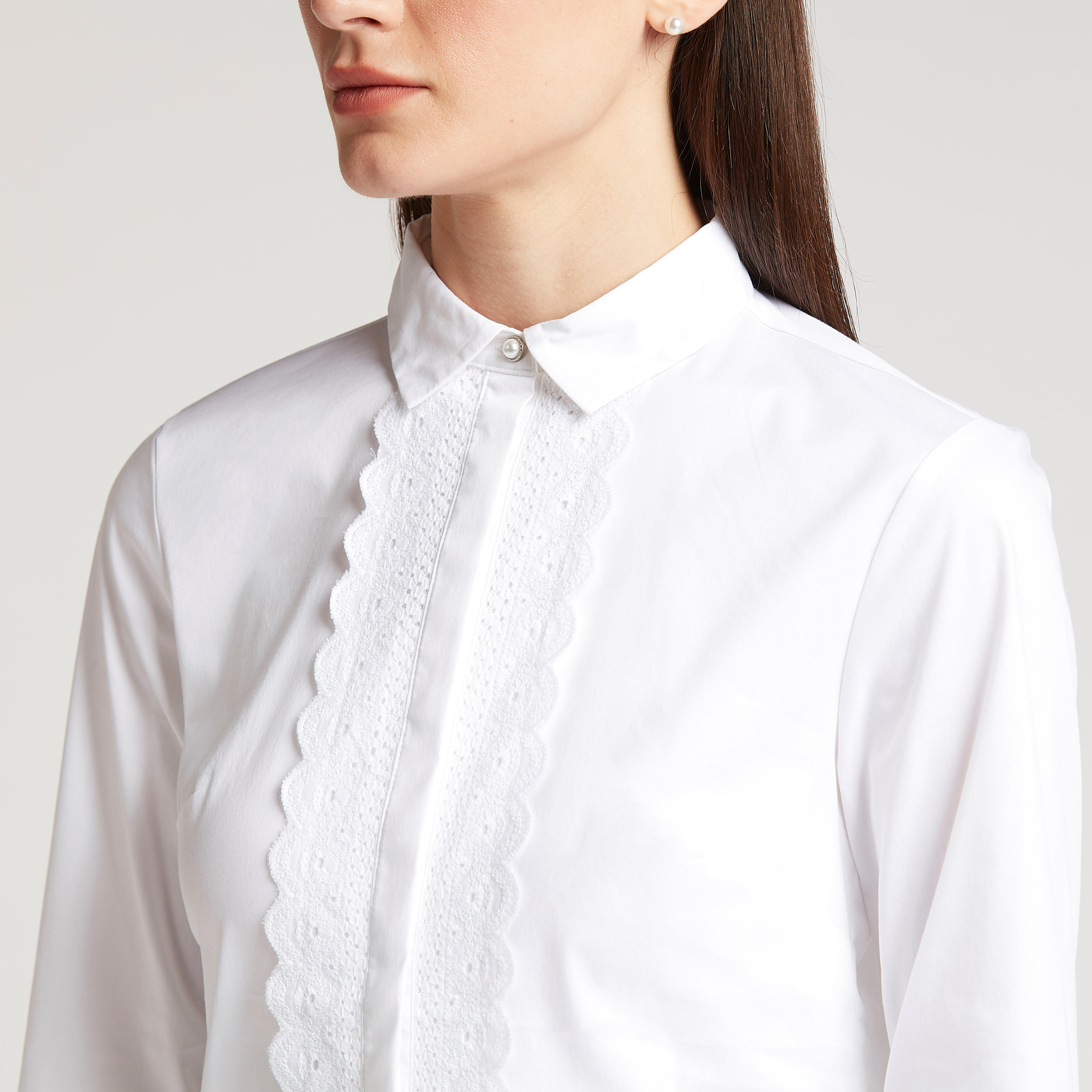 قميص سادة بأكمام طويلة وتفاصيل دانتيل-women-clothing-shirtsandblouses-shirts-image-3