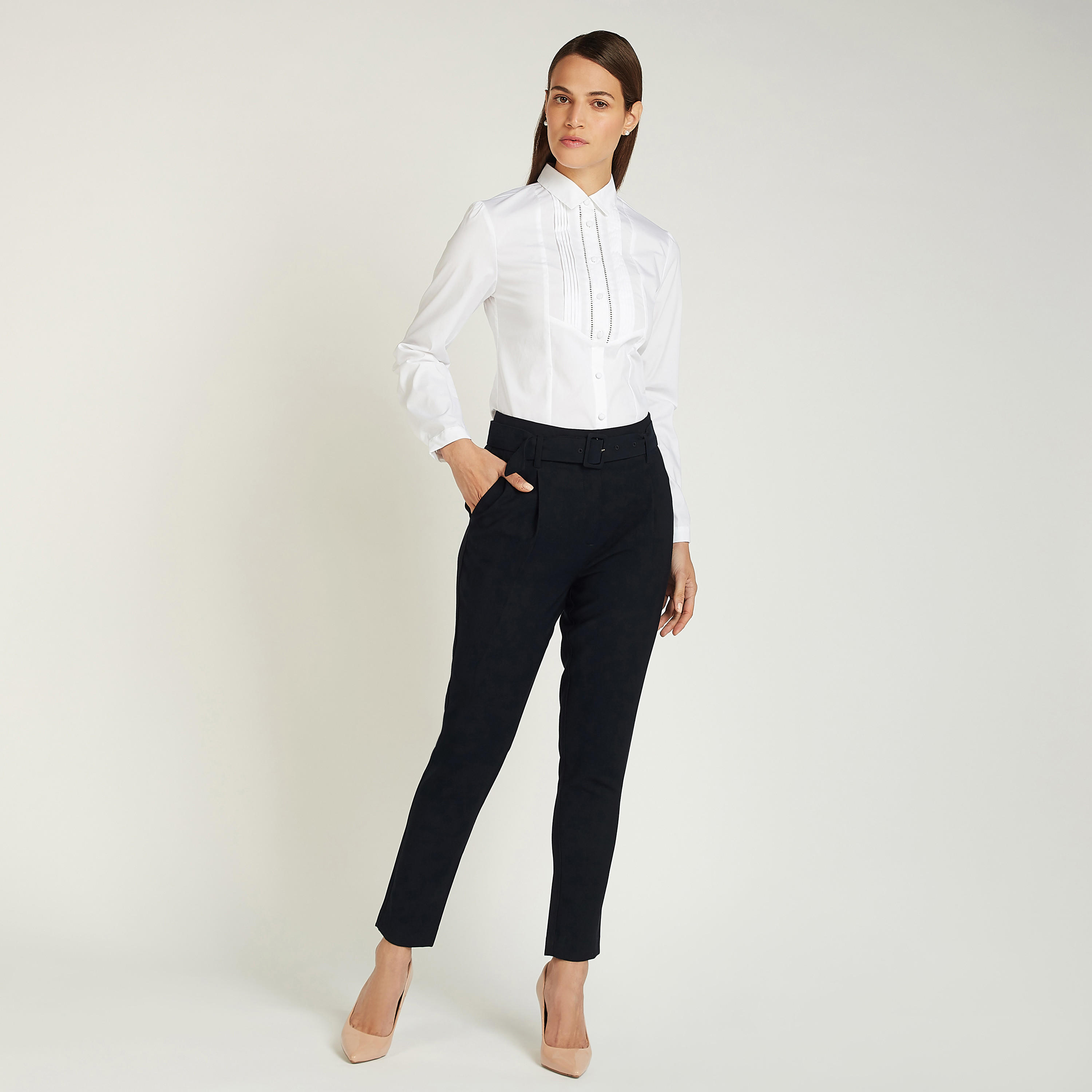 قميص بارز الملمس بياقة عاديّة وأكمام طويلة-women-clothing-shirtsandblouses-shirts-image-2