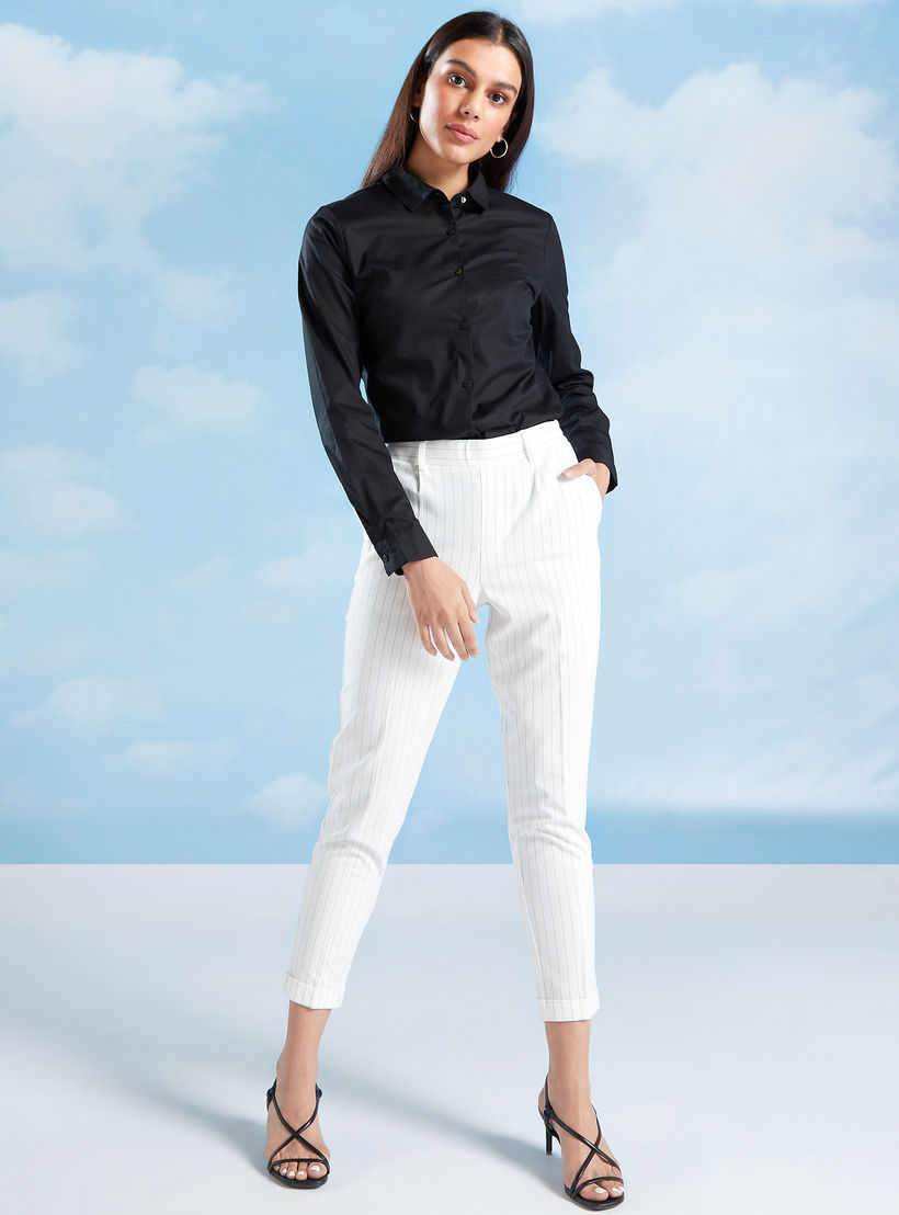 قميص سادة بياقة عاديّة وأكمام طويلة-women-clothing-shirtsandblouses-shirts-image-4