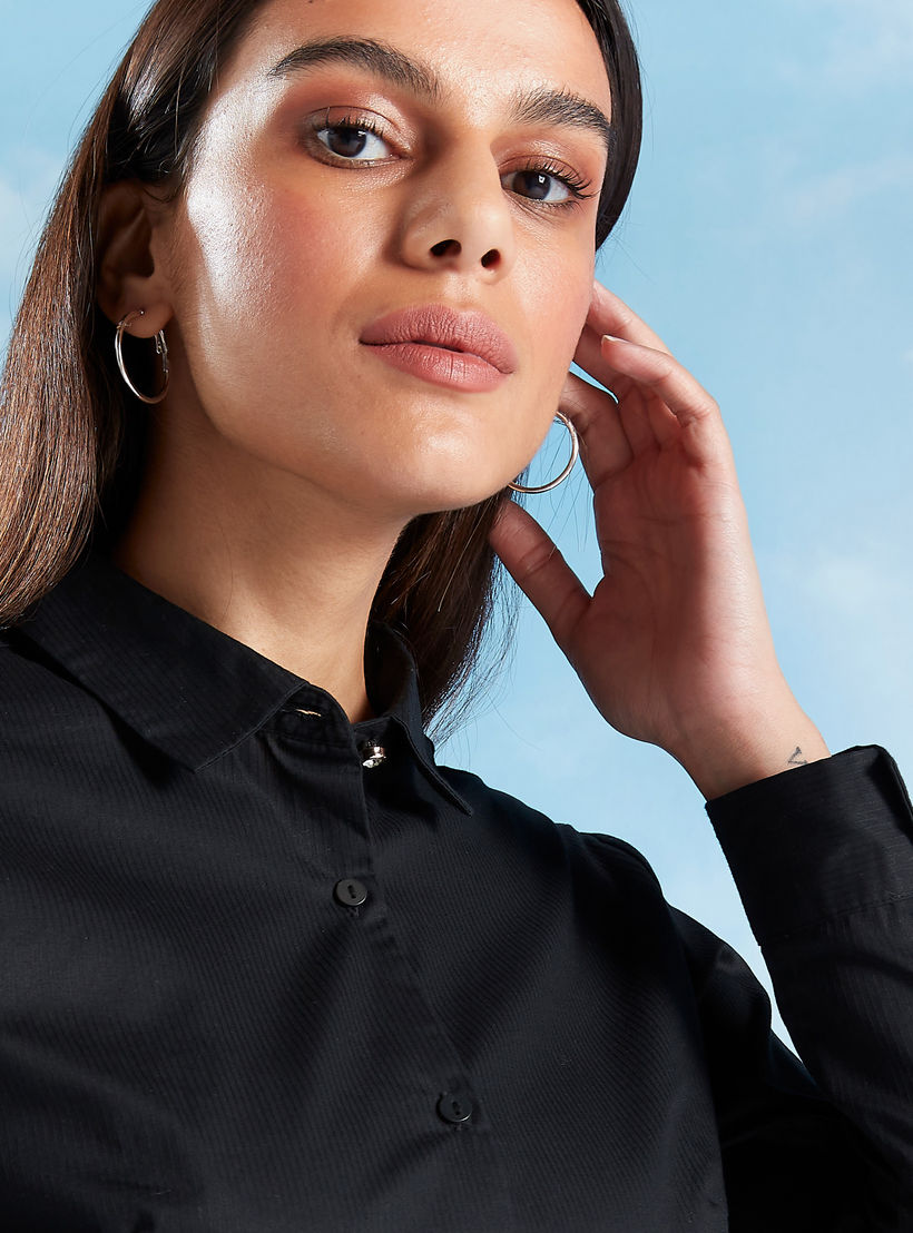 قميص سادة بياقة عاديّة وأكمام طويلة-women-clothing-shirtsandblouses-shirts-image-3