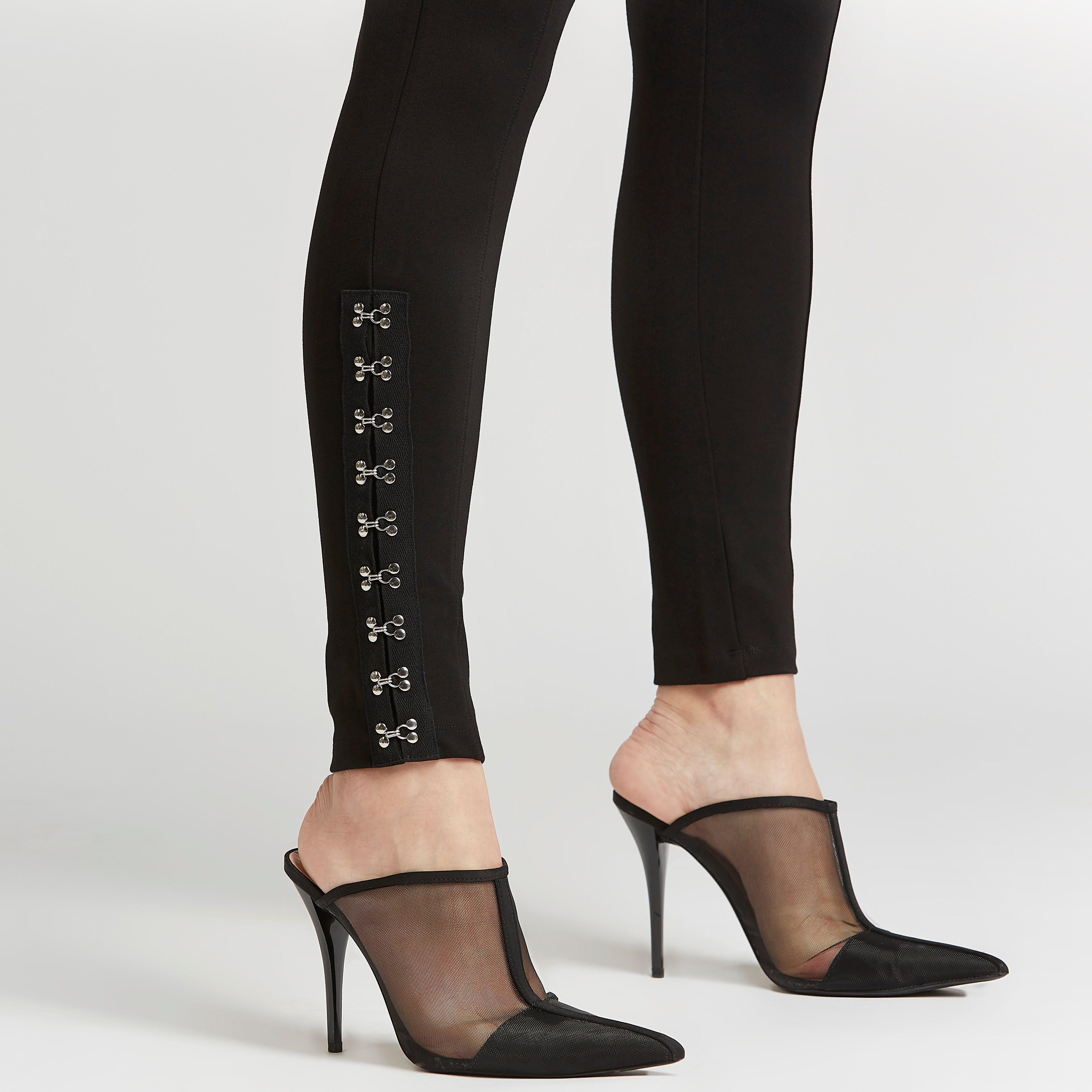 بنطلون ليقنز سكيني سادة بخصر مطاطي متوسط الارتفاع-women-clothing-bottoms-leggings-image-3