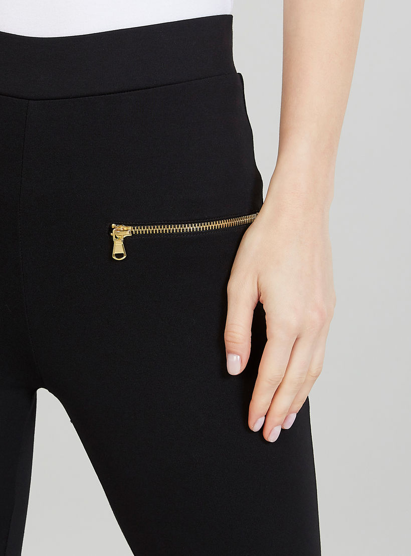 Skinny Fit Solid Mid-Rise Leggings with Zip Detail-women-clothing-bottoms-leggings-image-3