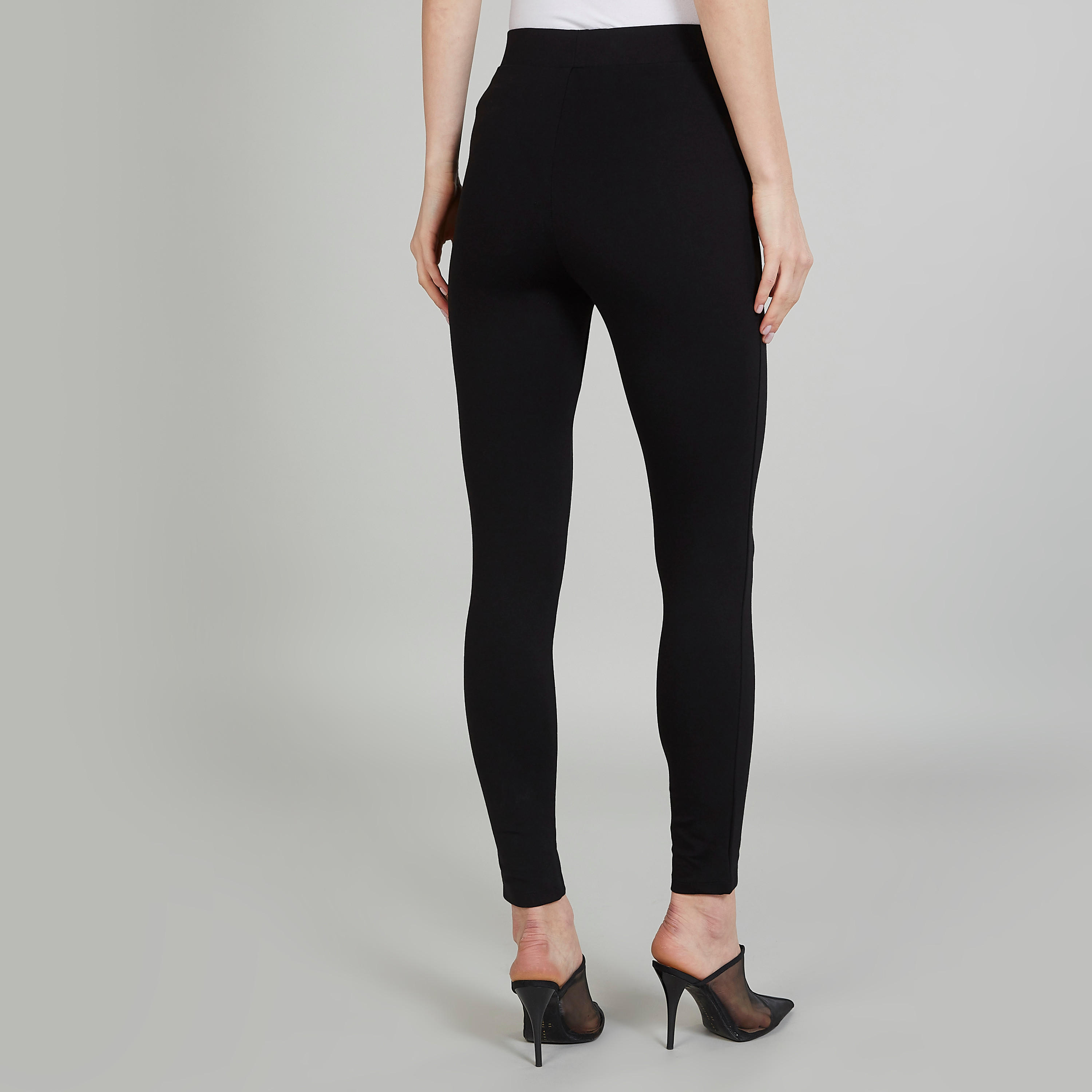 Skinny Fit Solid Mid-Rise Leggings with Zip Detail-women-clothing-bottoms-leggings-image-4