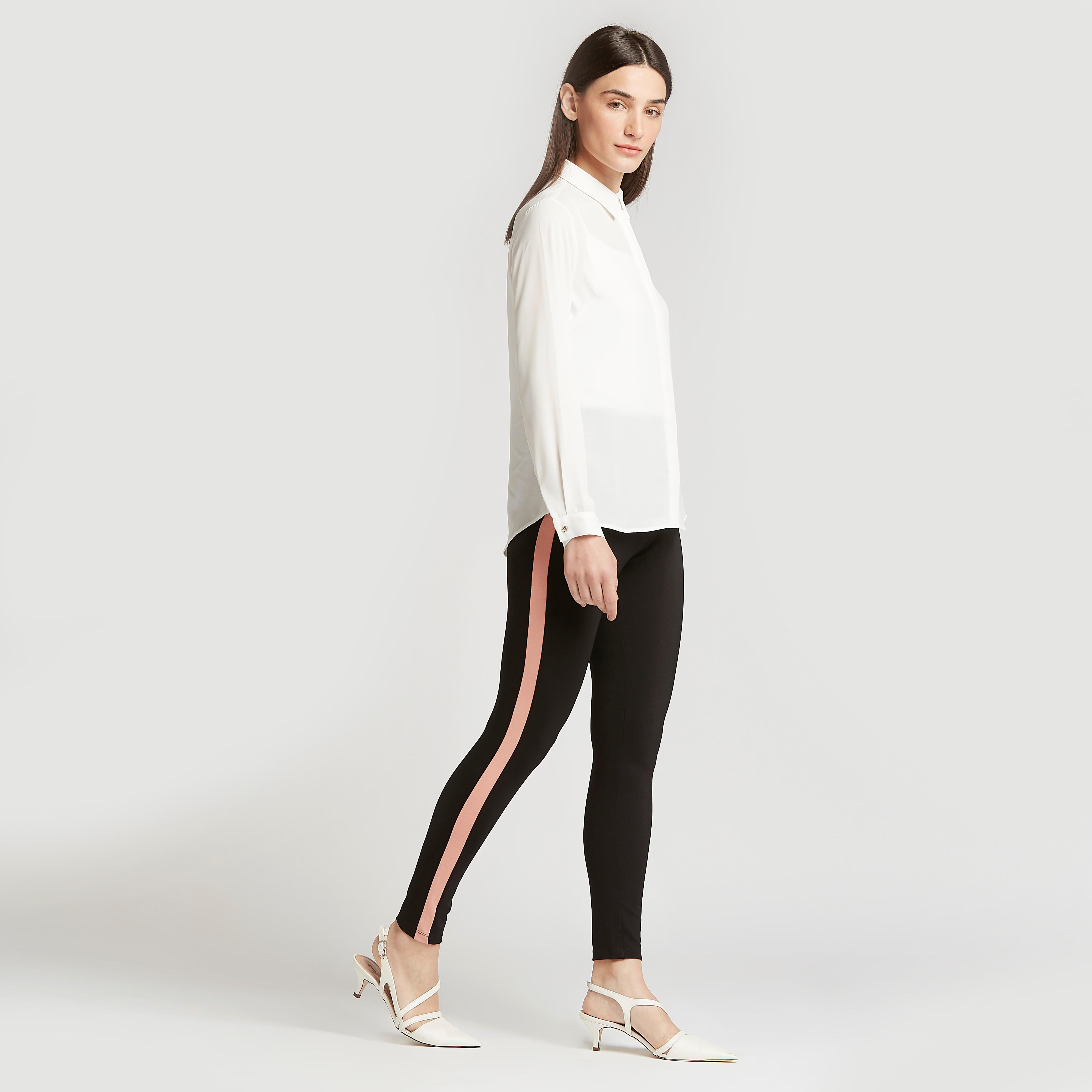 بنطلون ليقنز سكيني سادة بخصر مطاطي متوسط الارتفاع-women-clothing-bottoms-leggings-image-2