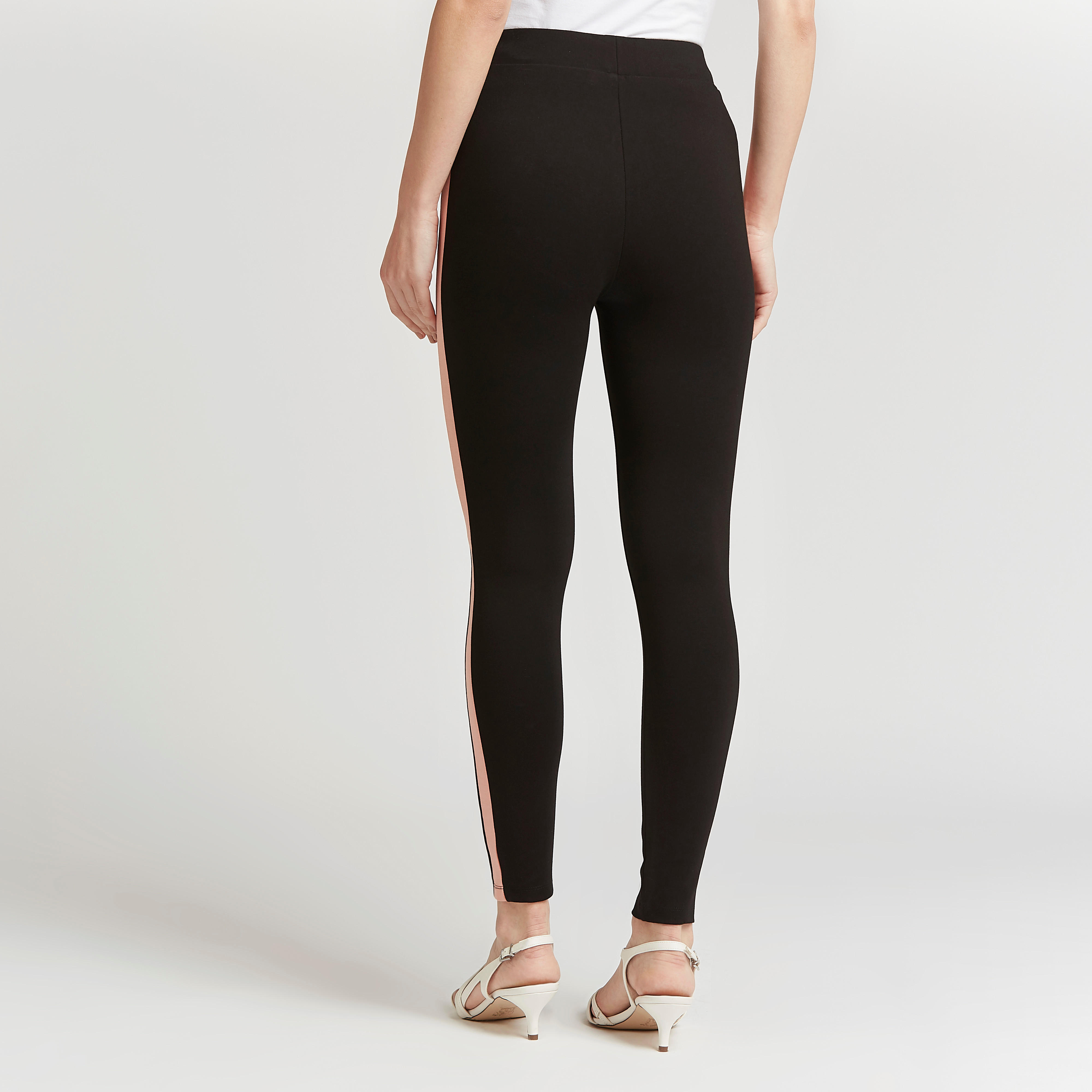 بنطلون ليقنز سكيني سادة بخصر مطاطي متوسط الارتفاع-women-clothing-bottoms-leggings-image-5