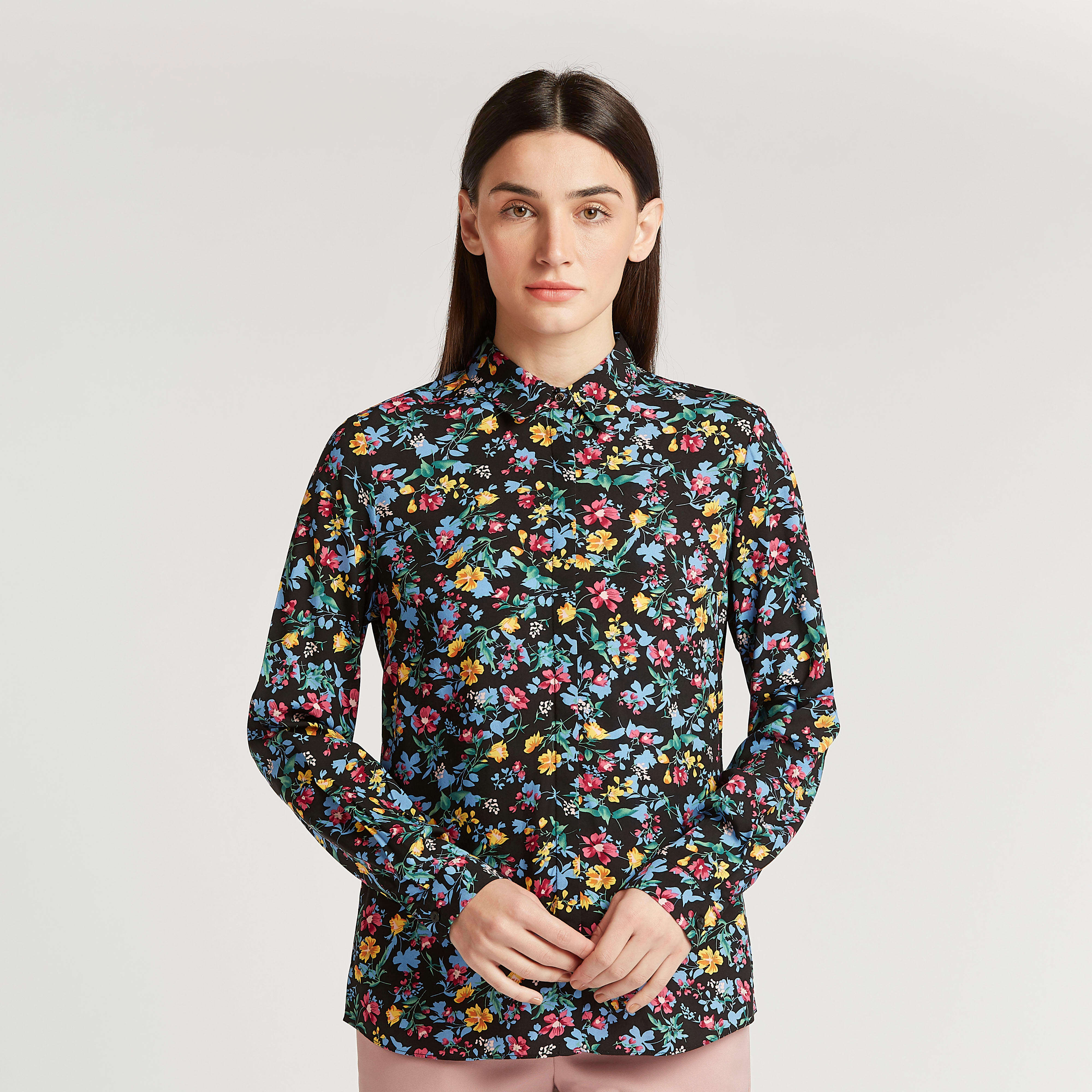 قميص بطبعات أزهار وأكمام طويلة ووصلة أزرار مخفيّة-women-clothing-shirtsandblouses-shirts-image-4