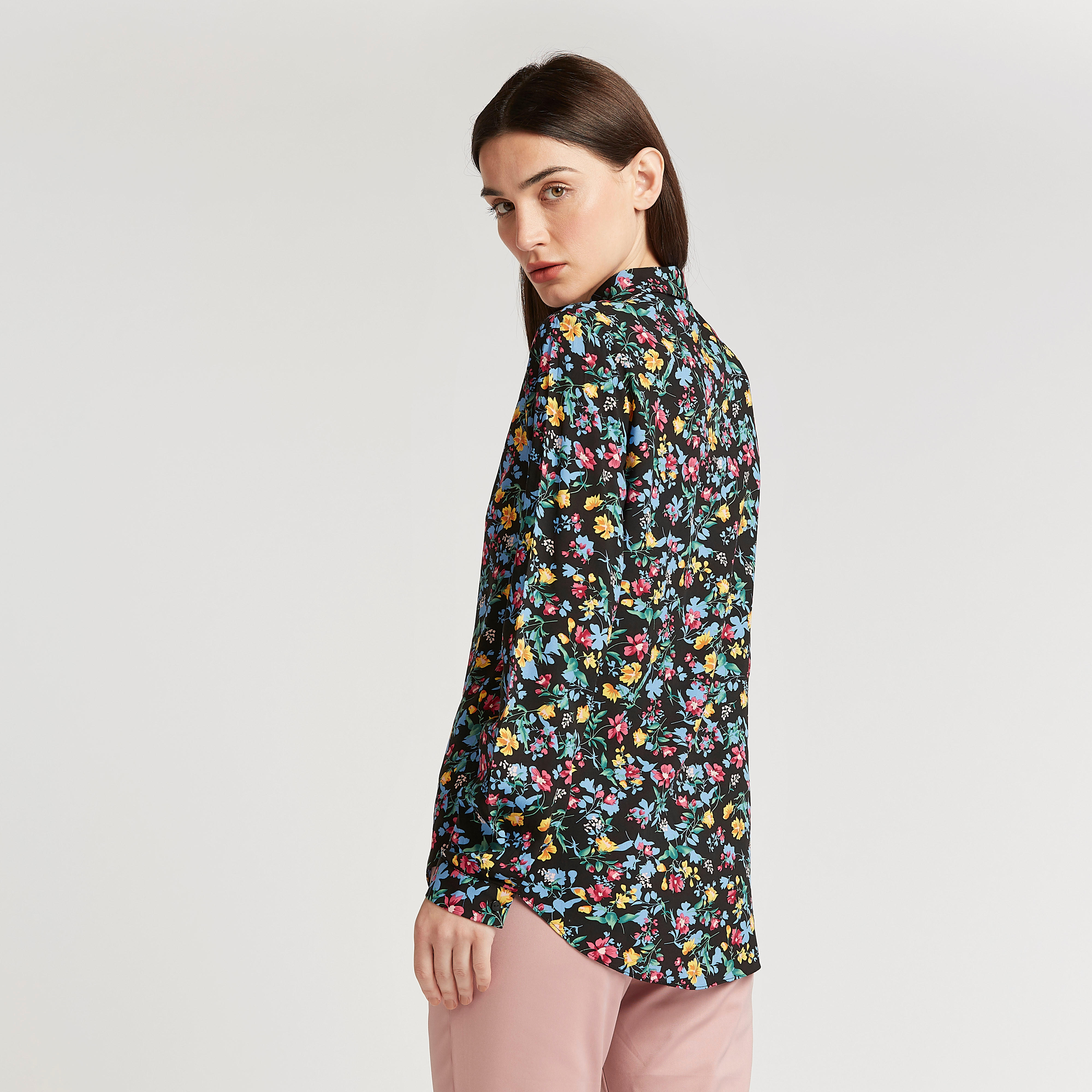 قميص بطبعات أزهار وأكمام طويلة ووصلة أزرار مخفيّة-women-clothing-shirtsandblouses-shirts-image-2