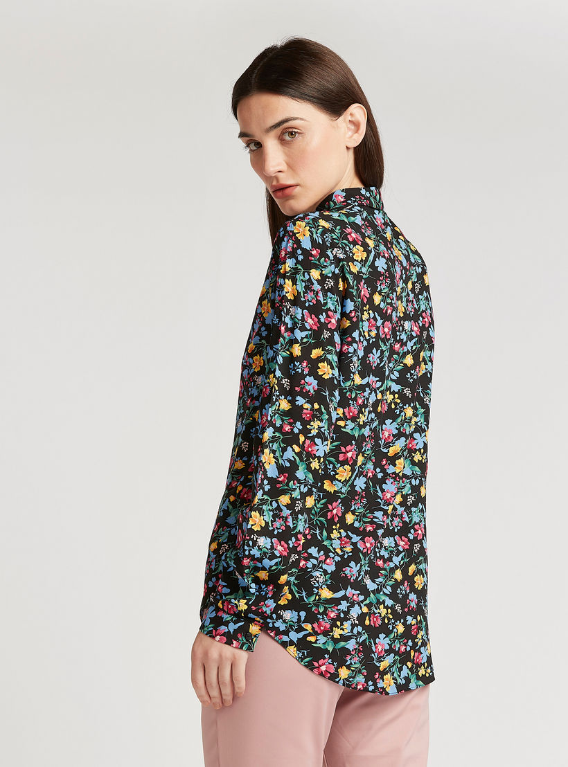 قميص بطبعات أزهار وأكمام طويلة ووصلة أزرار مخفيّة-women-clothing-shirtsandblouses-shirts-image-2