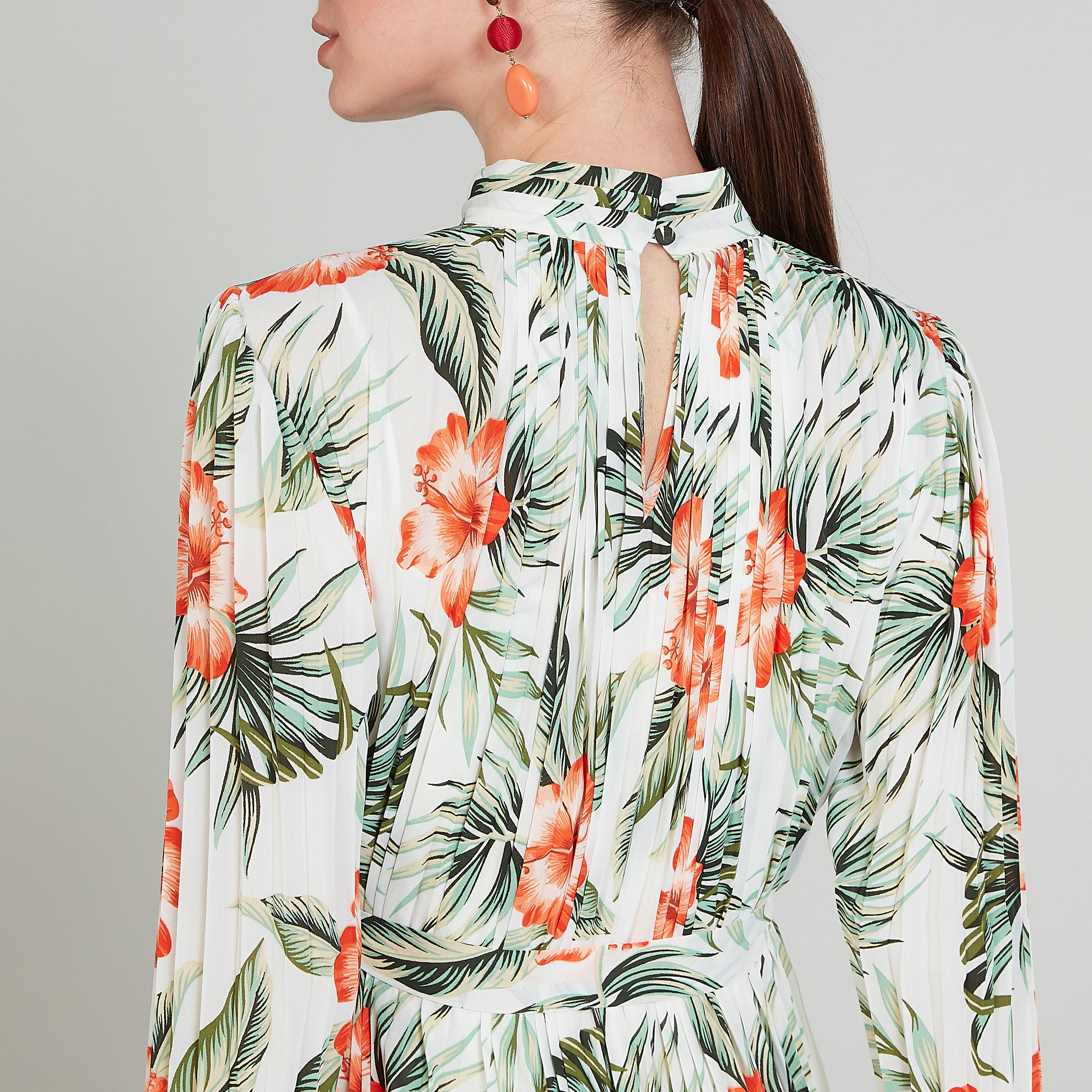 فستان إيه لاين ميدي بياقة مستديرة وأكمام طويلة وطبعات أزهار-women-clothing-dresses-image-5