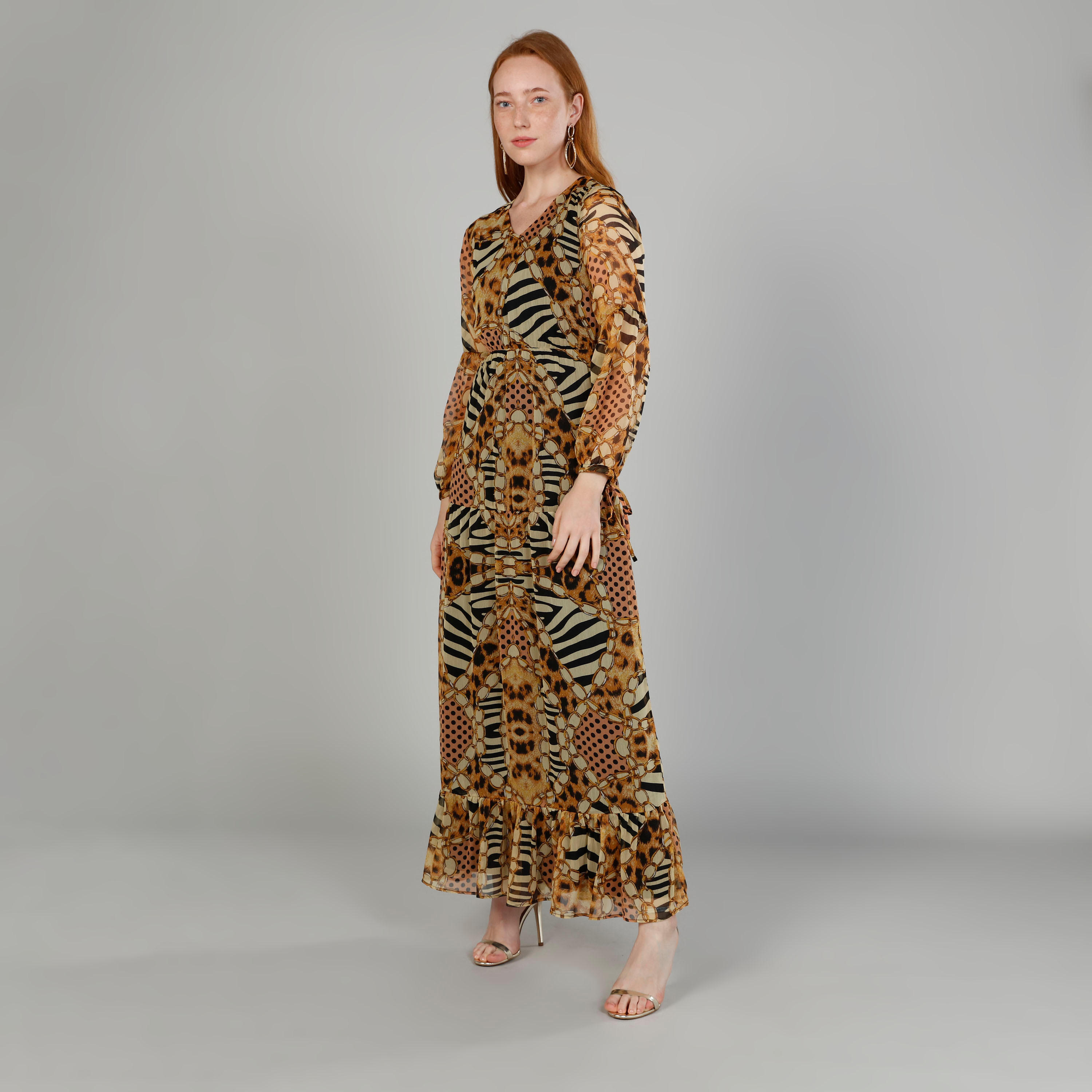 فستان طويل إيه لاين بياقة V وأكمام طويلة وطبعات-women-clothing-dresses-image-2