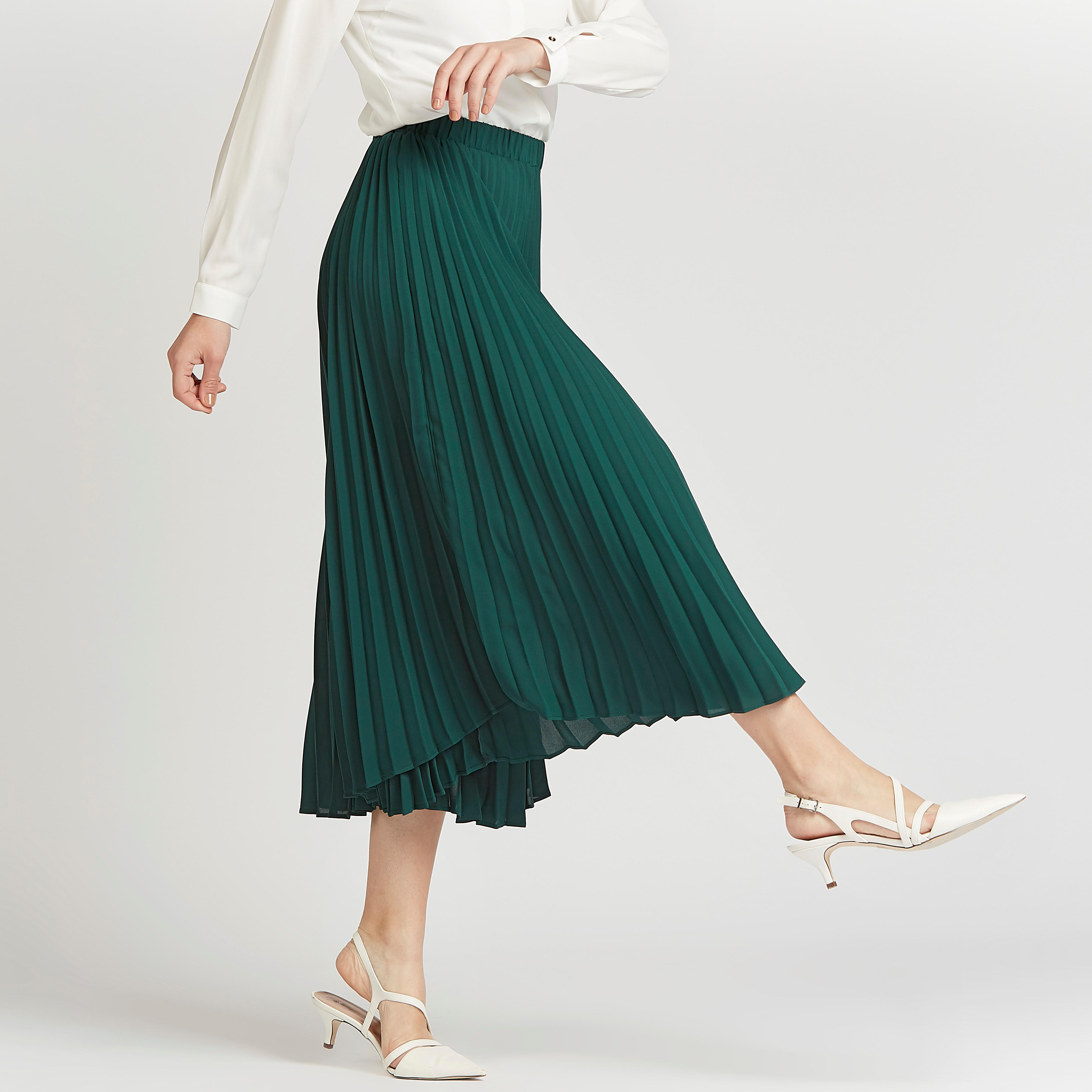 بنطلون قصير بارز الملمس بخصر مطاطي متوسط الارتفاع-women-clothing-bottoms-trousers-image-4