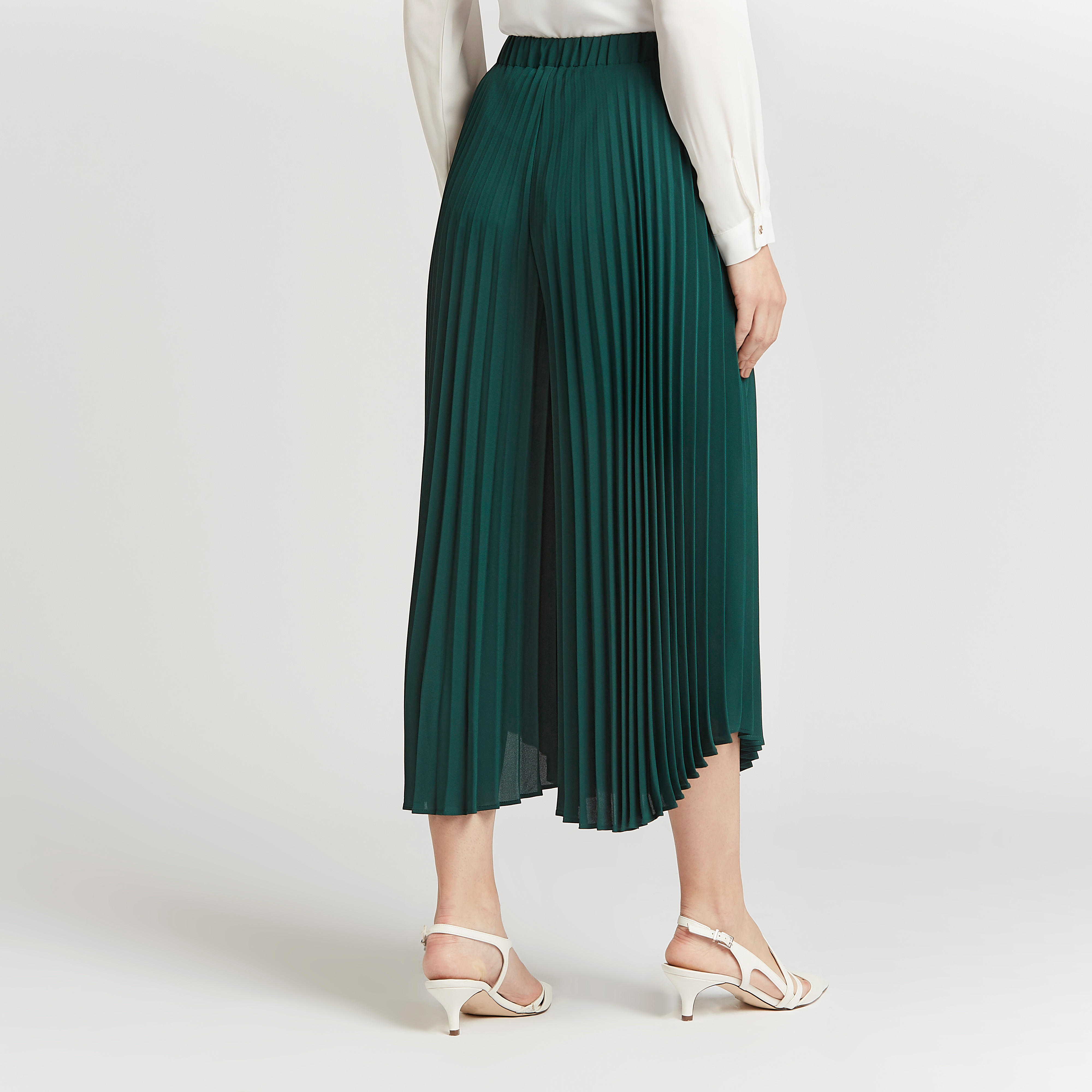 بنطلون قصير بارز الملمس بخصر مطاطي متوسط الارتفاع-women-clothing-bottoms-trousers-image-2