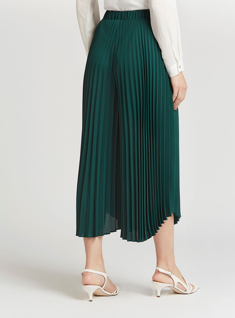 بنطلون قصير بارز الملمس بخصر مطاطي متوسط الارتفاع-women-clothing-bottoms-trousers-image-2