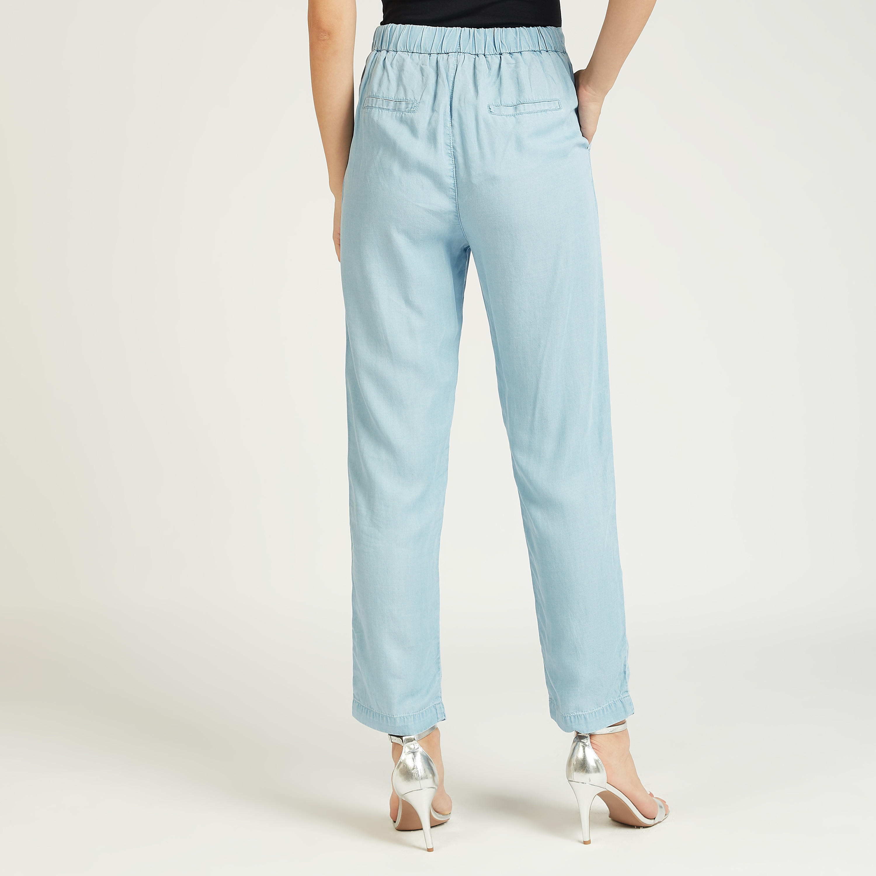 Full Length Solid Mid-Rise Pants with Pocket Detail and Drawstring-women-clothing-bottoms-trousers-image-3