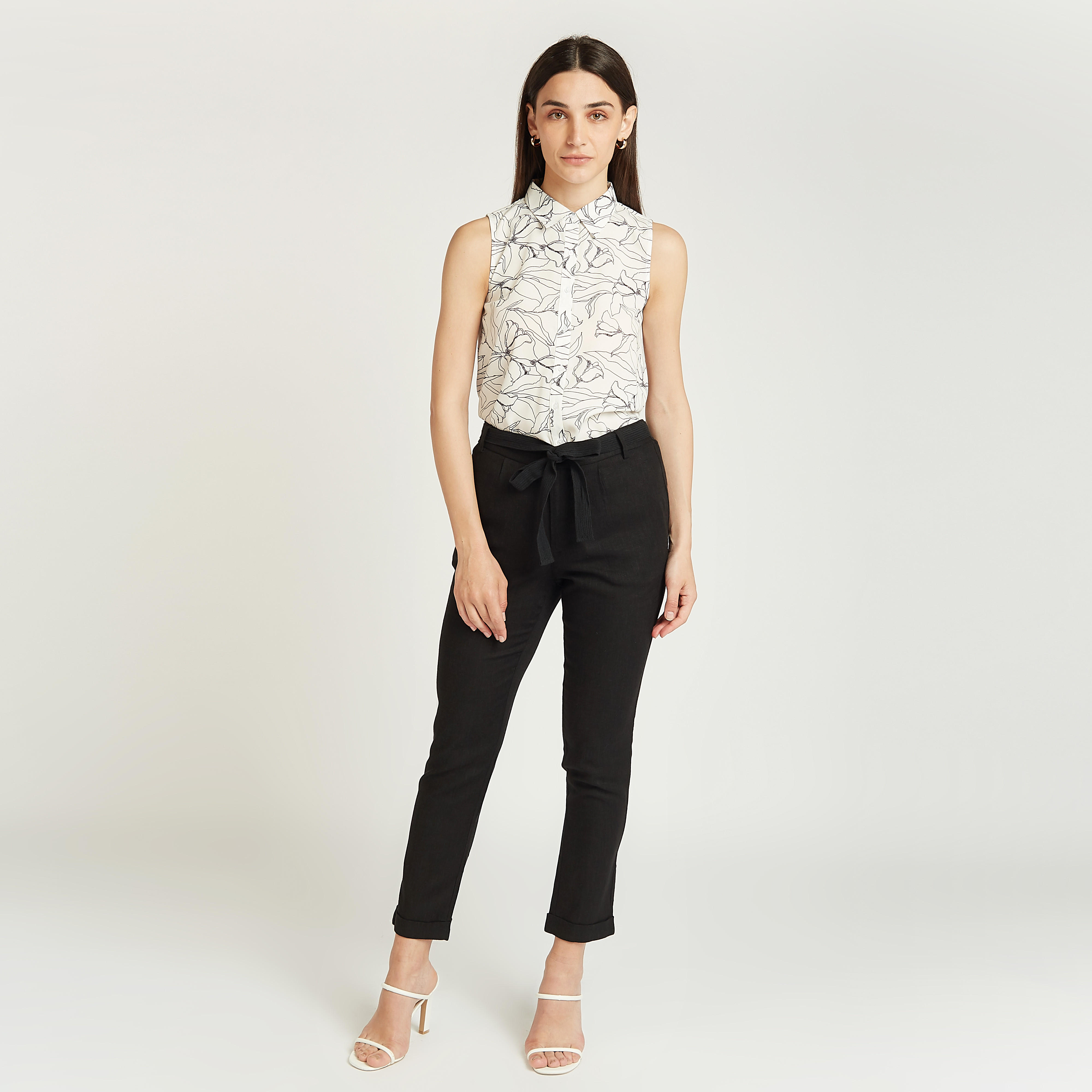قميص دون أكمام بياقة عادية بطبعات زهرية-women-clothing-shirtsandblouses-shirts-image-2