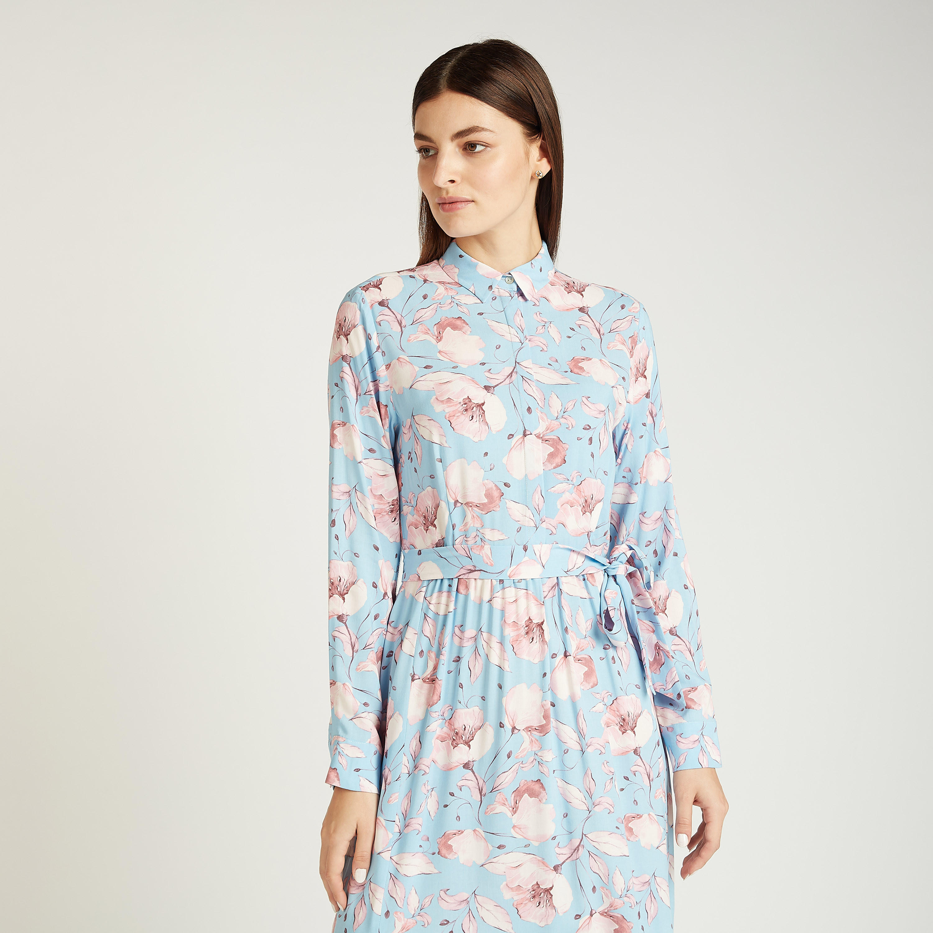 فستان واسع متوسط الطول بأكمام طويلة وأربطة وطبعات-women-clothing-dresses-image-2